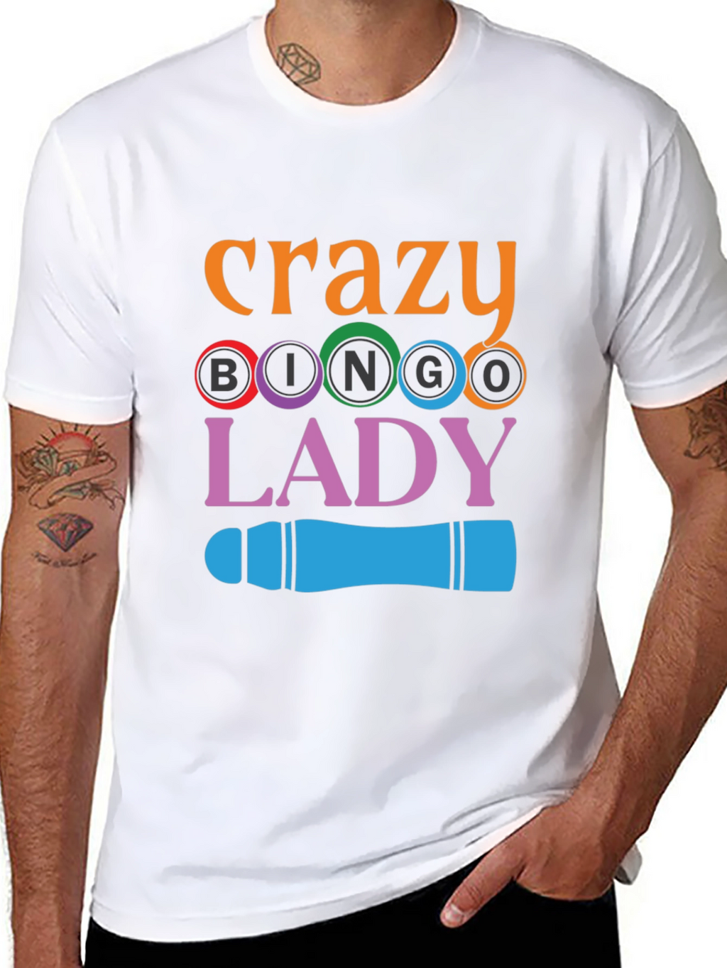 Crazy Bingo Lady Graphic T-Shirt
