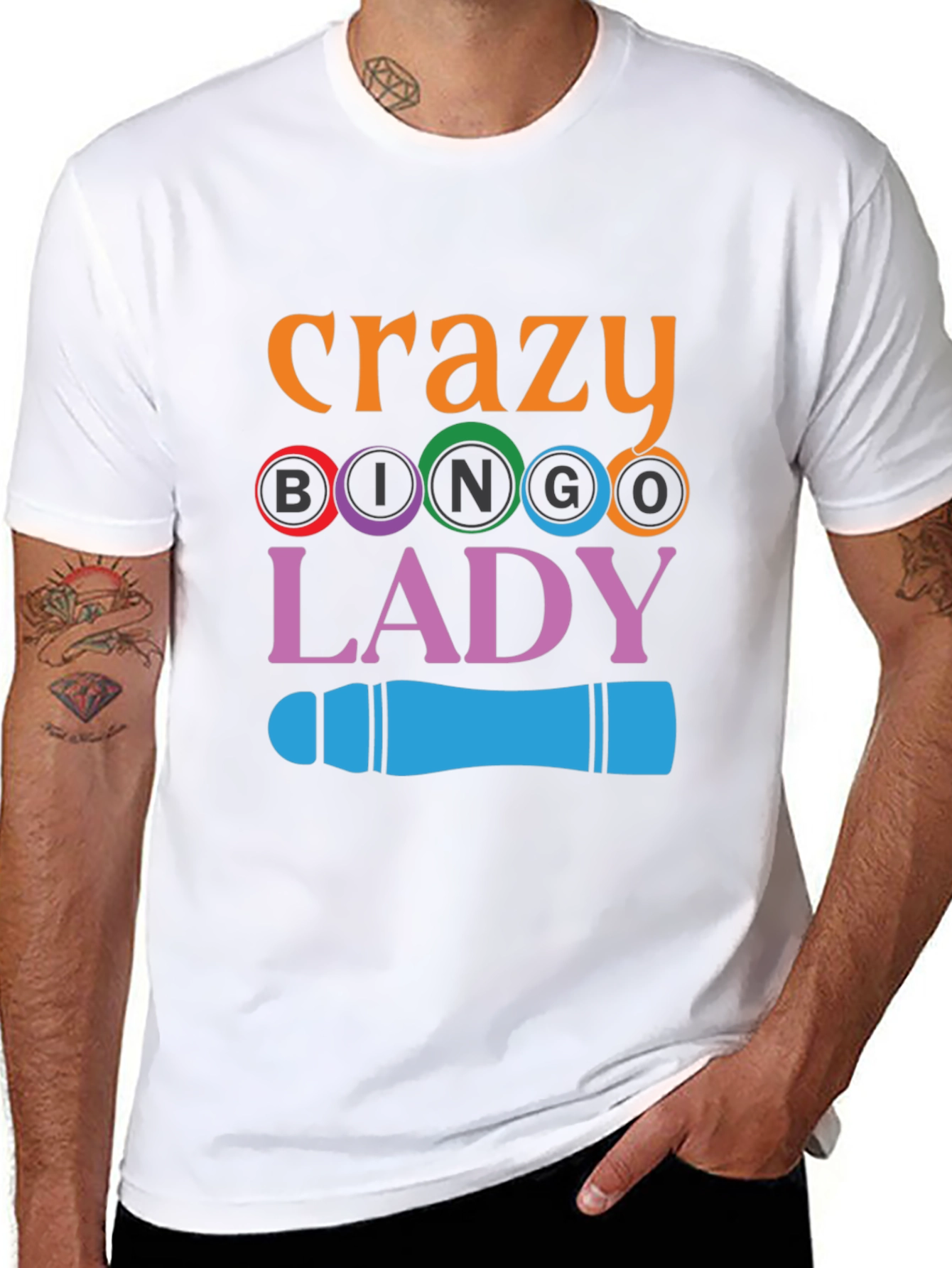 Crazy Bingo Lady Graphic T-Shirt