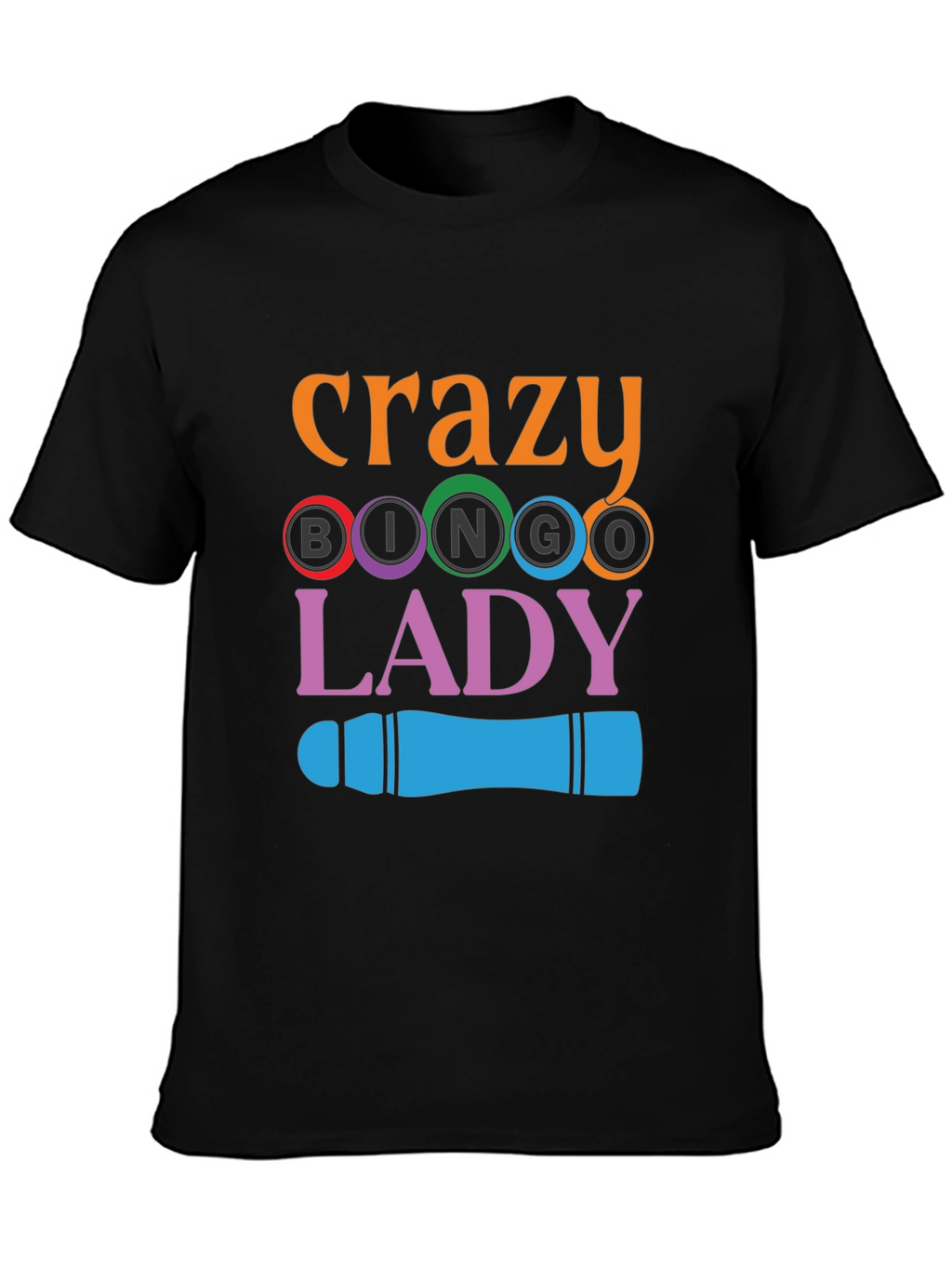 Crazy Bingo Lady Graphic T-Shirt