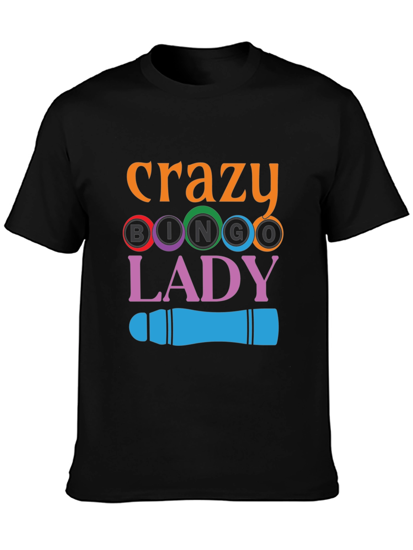 Crazy Bingo Lady Graphic T-Shirt