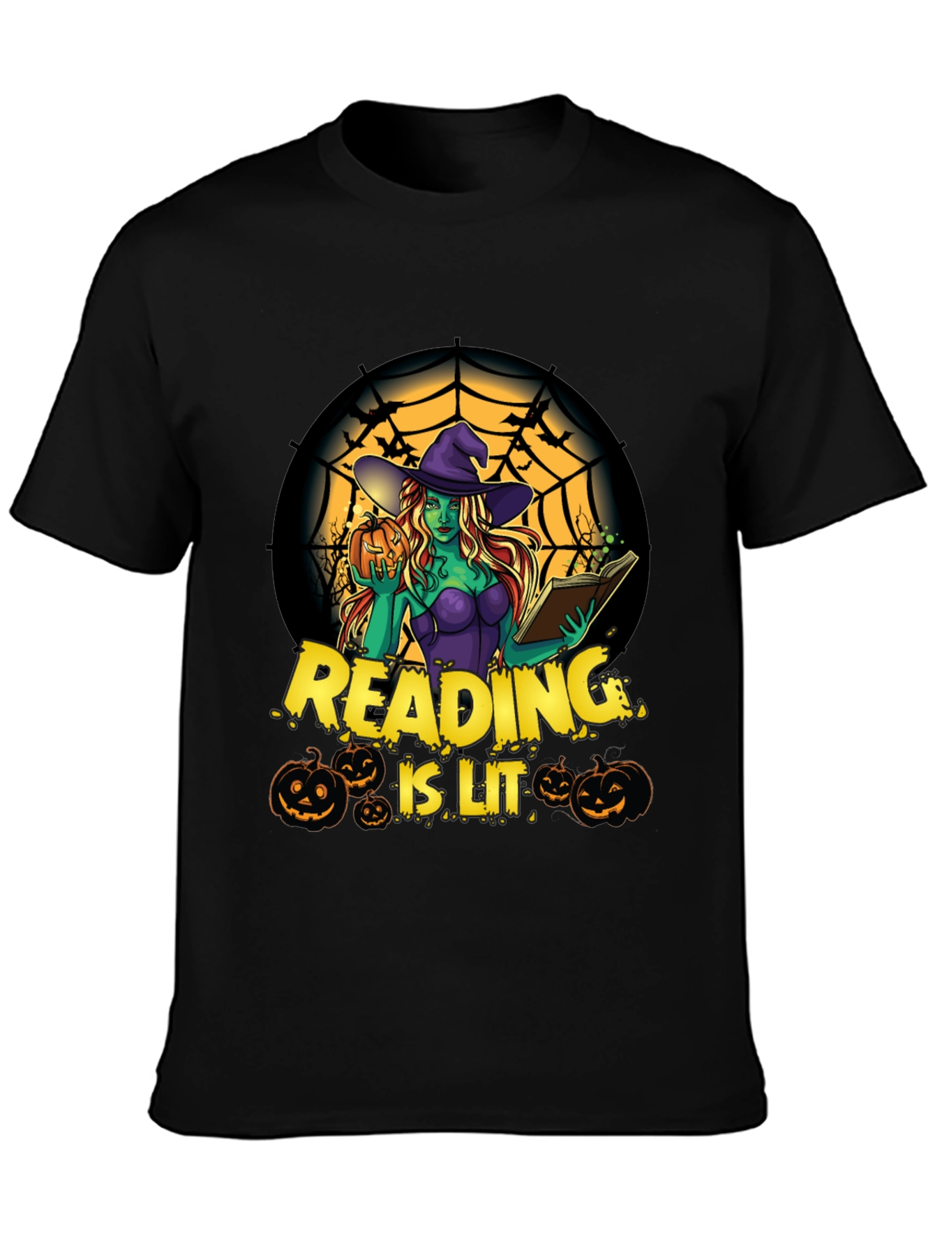 Reading is Lit Halloween Witch T-Shirt