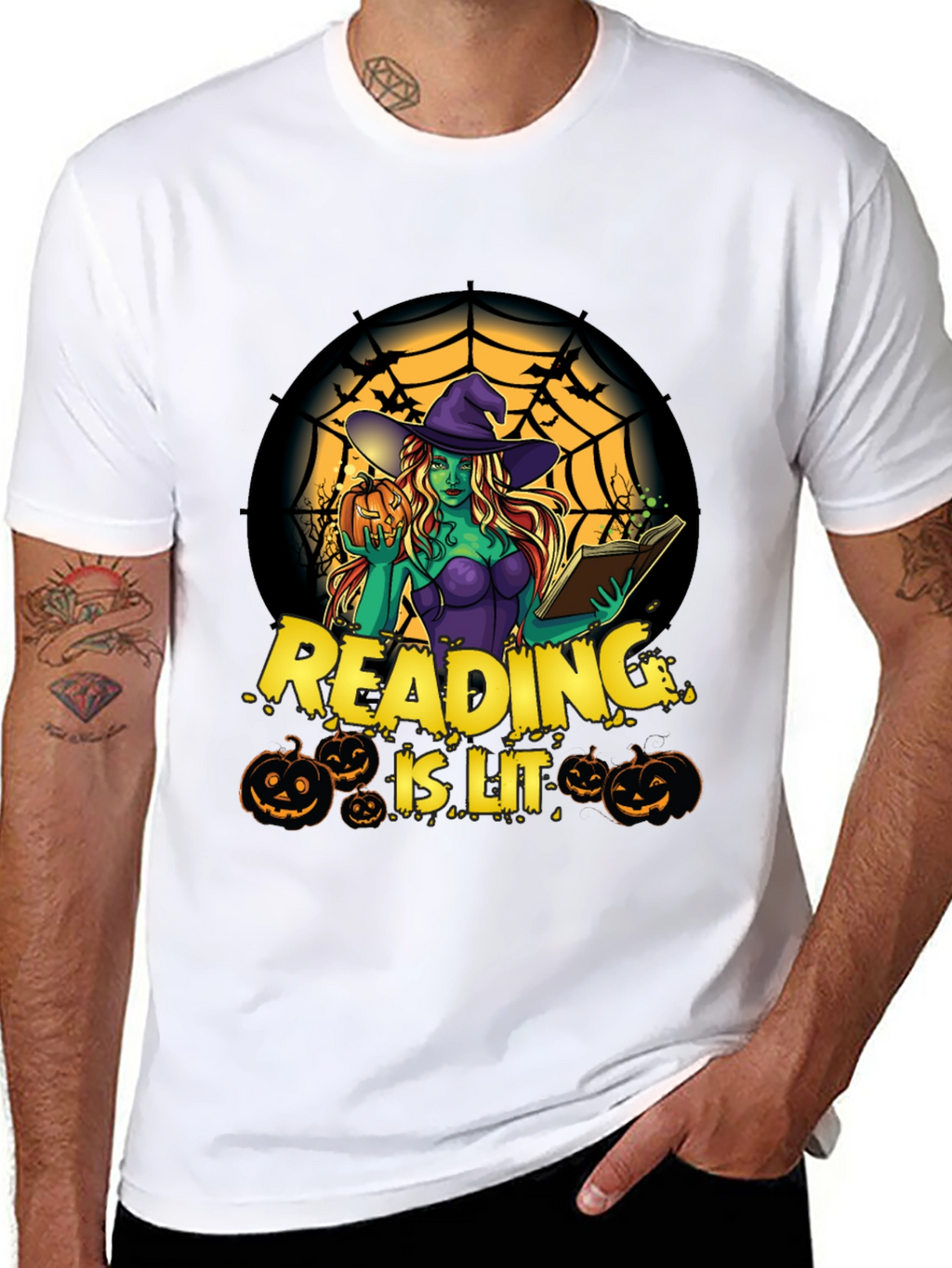 Reading is Lit Halloween Witch T-Shirt