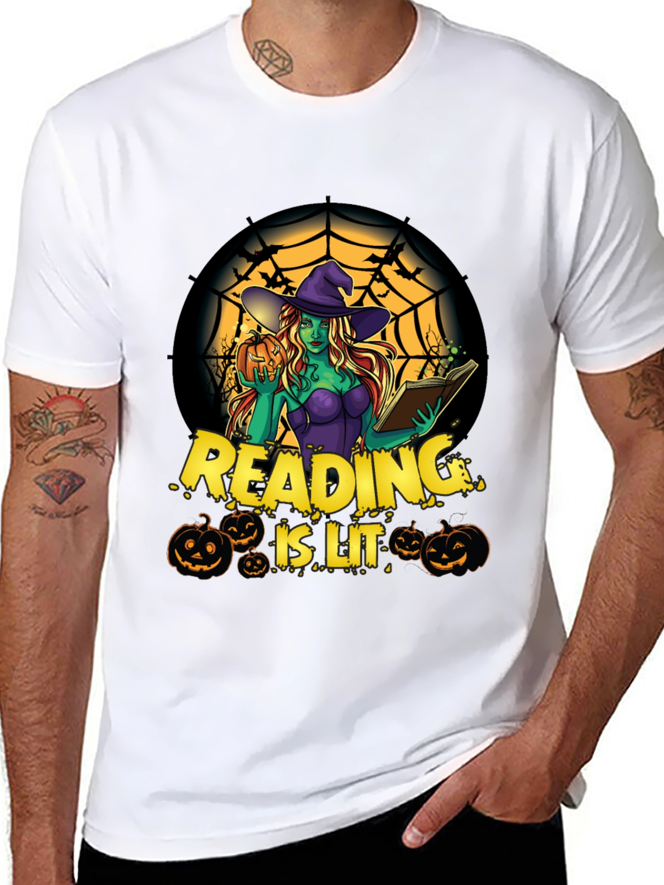 Reading is Lit Halloween Witch T-Shirt
