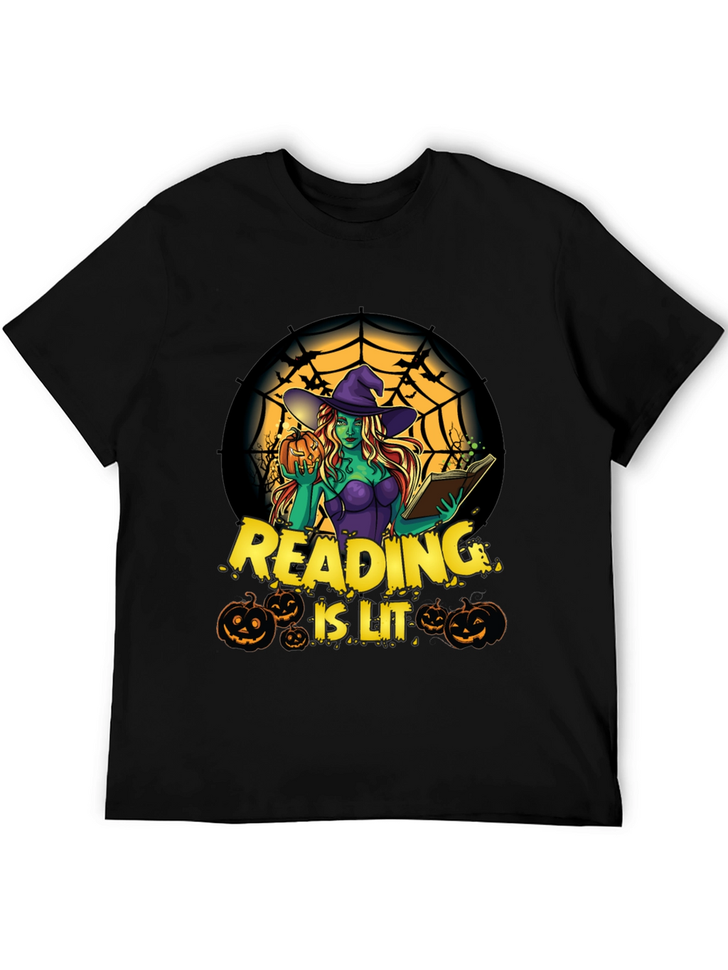 Reading is Lit Halloween Witch T-Shirt