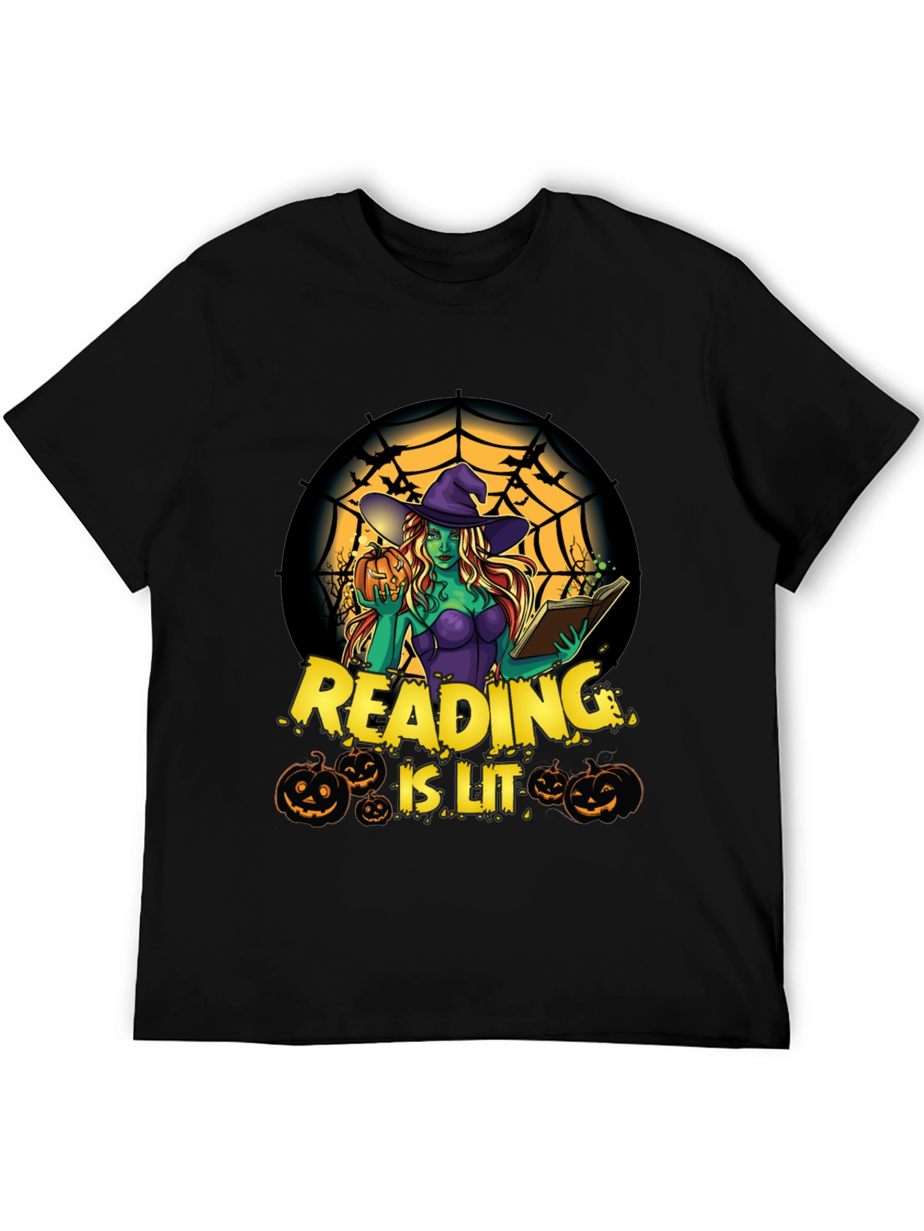 Reading is Lit Halloween Witch T-Shirt