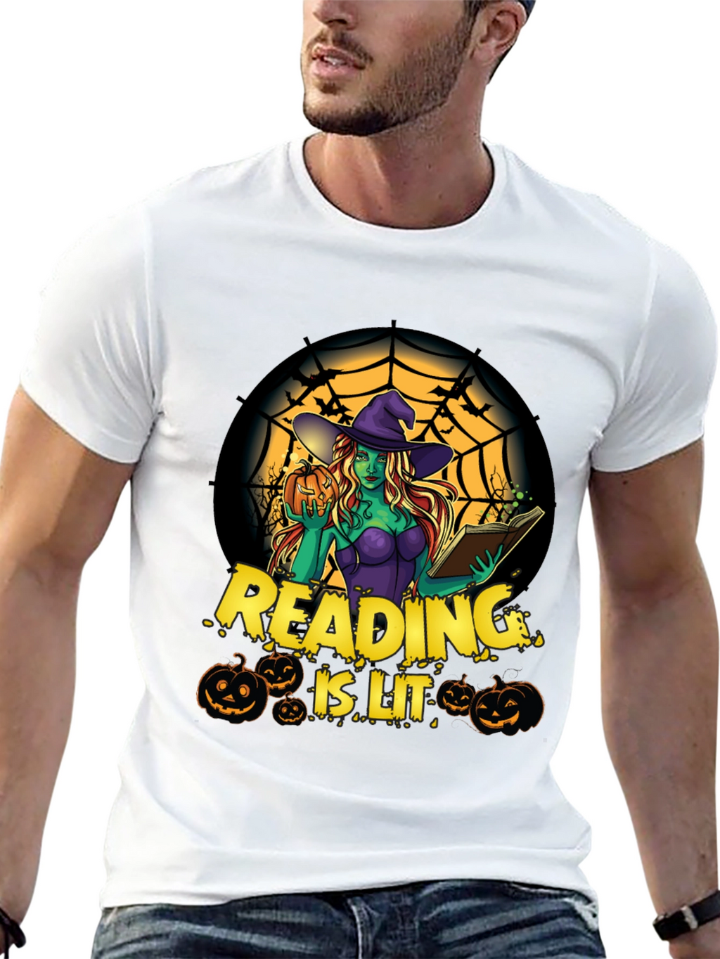Reading is Lit Halloween Witch T-Shirt