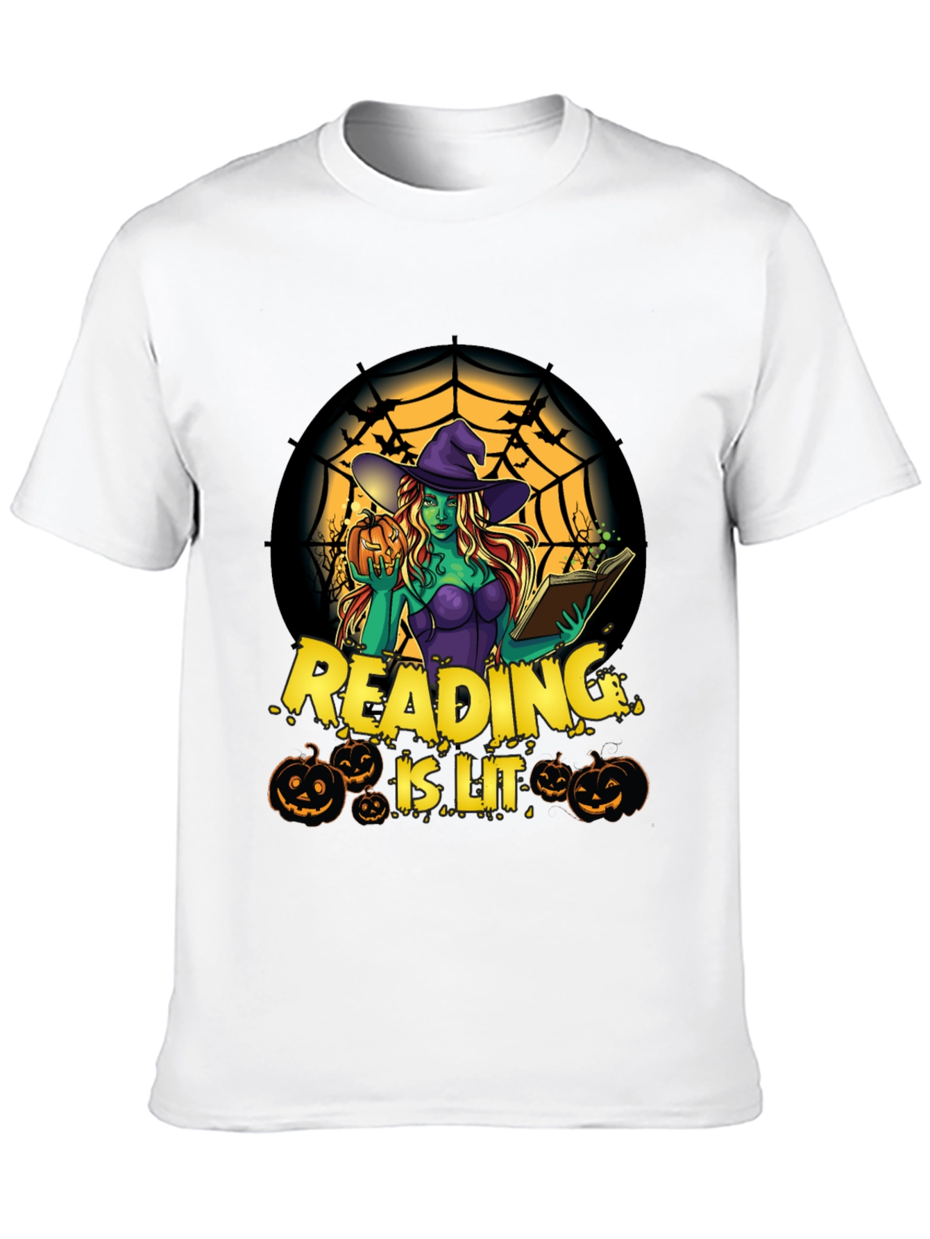 Reading is Lit Halloween Witch T-Shirt