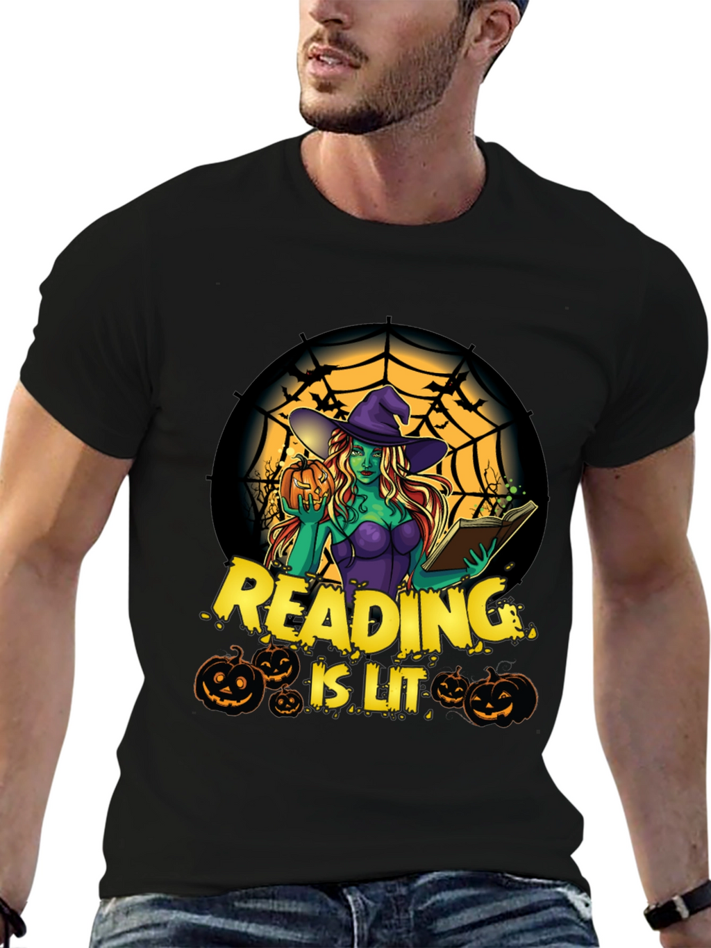 Reading is Lit Halloween Witch T-Shirt