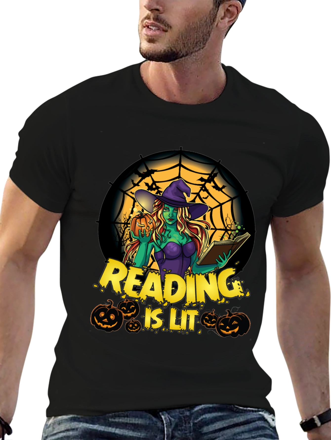 Reading is Lit Halloween Witch T-Shirt