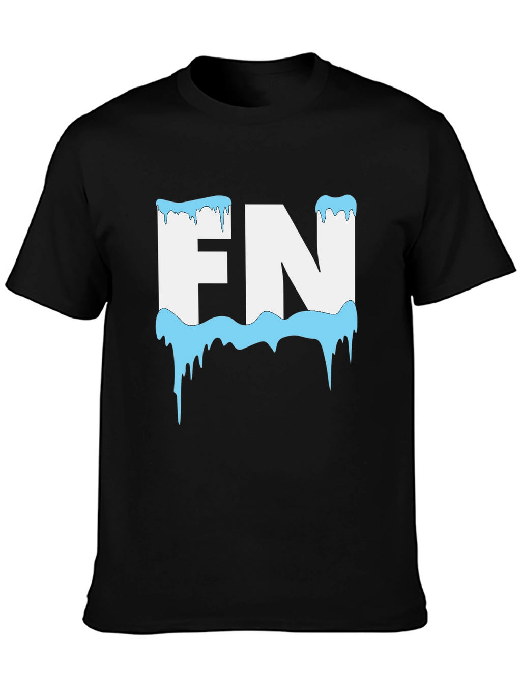FN Icy Letter Graphic Black T-Shirt
