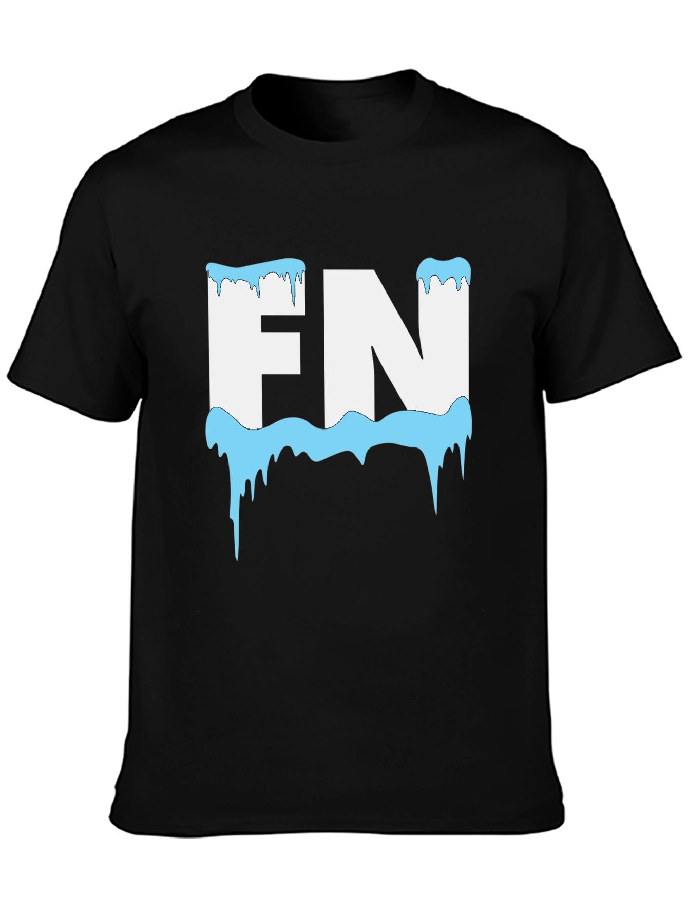 FN Icy Letter Graphic Black T-Shirt