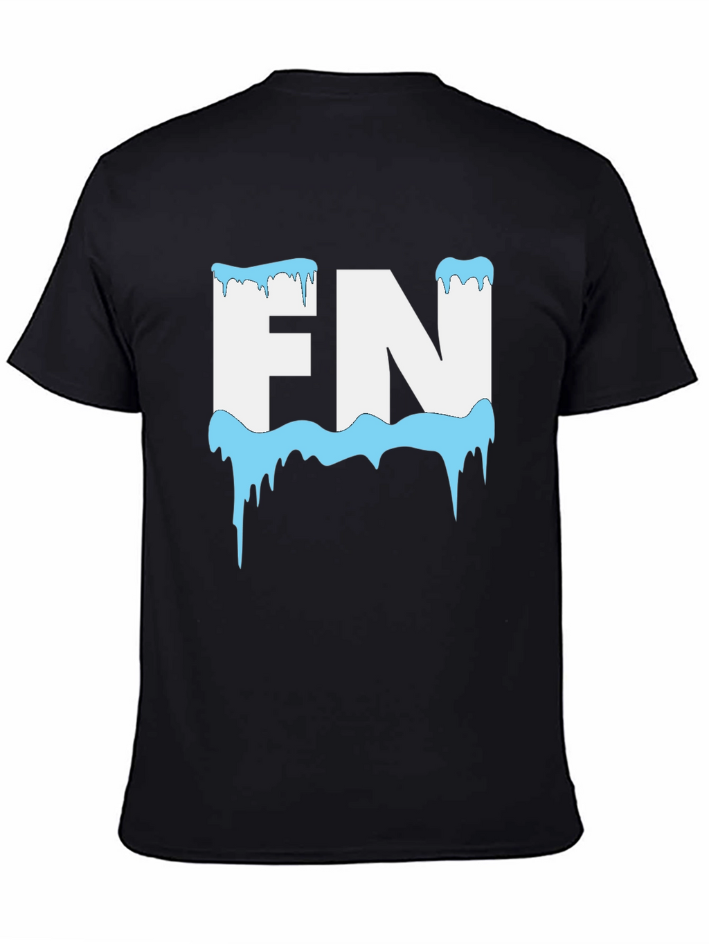 FN Icy Letter Graphic Black T-Shirt