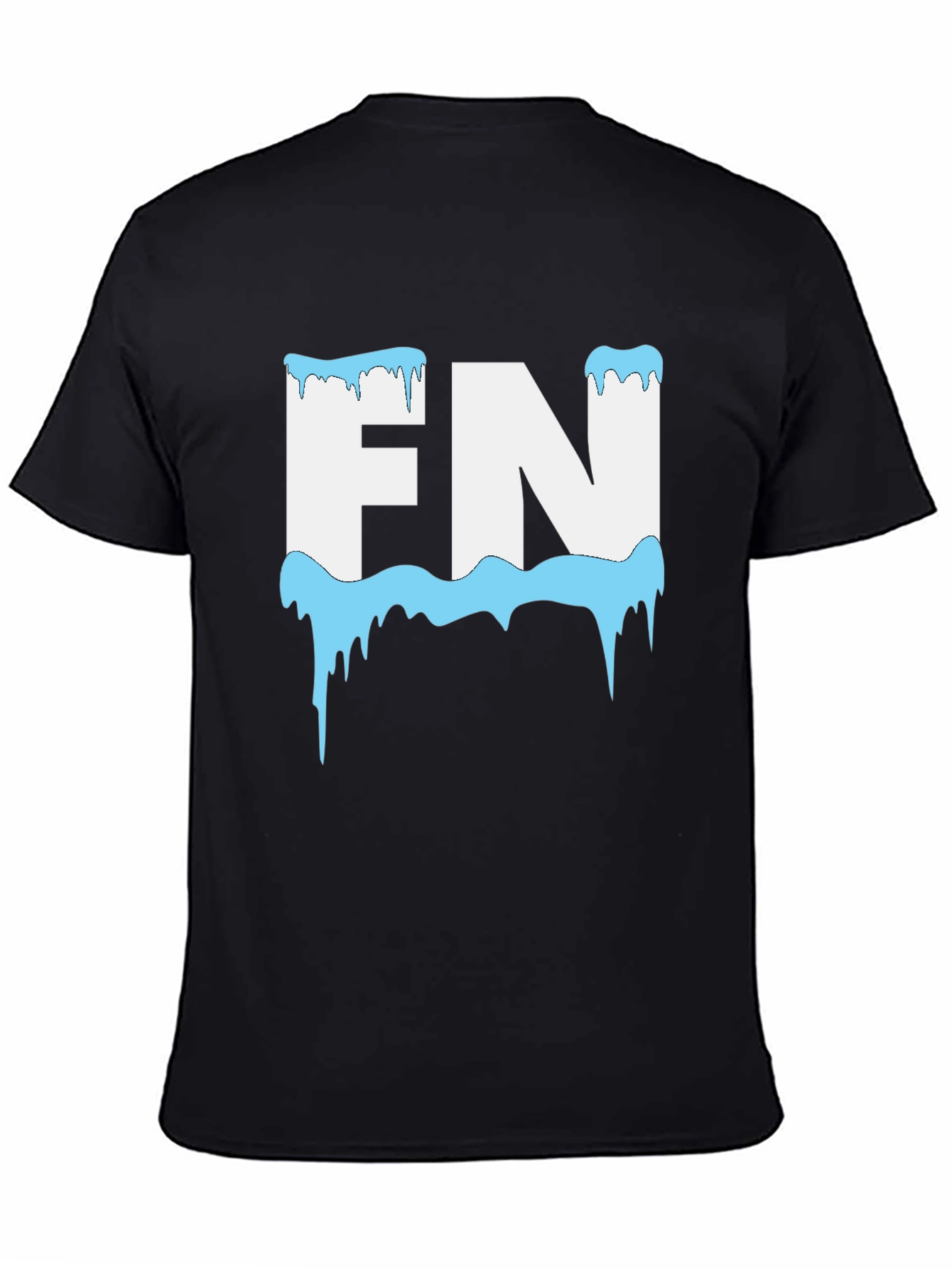 FN Icy Letter Graphic Black T-Shirt