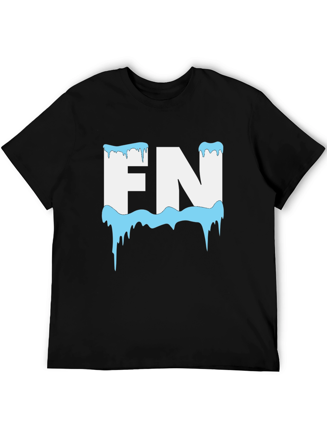 FN Icy Letter Graphic Black T-Shirt