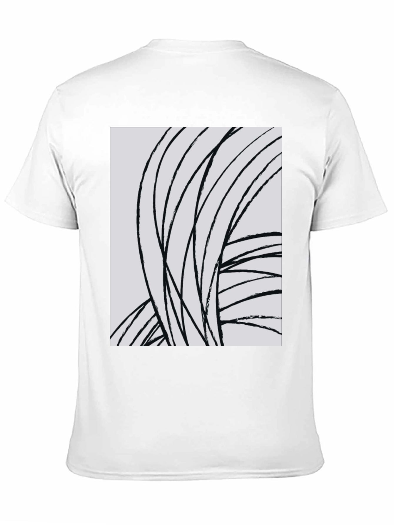 Abstract Lines Graphic Tee - Black Cotton Casual Top