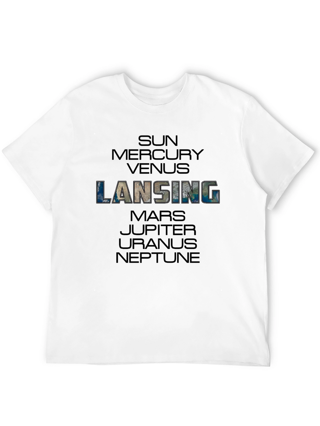 Lansing Planets Graphic Black T-Shirt