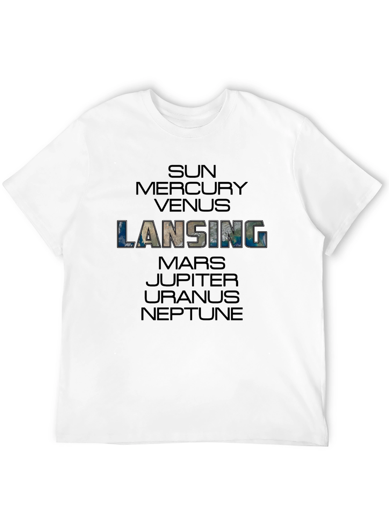 Lansing Planets Graphic Black T-Shirt
