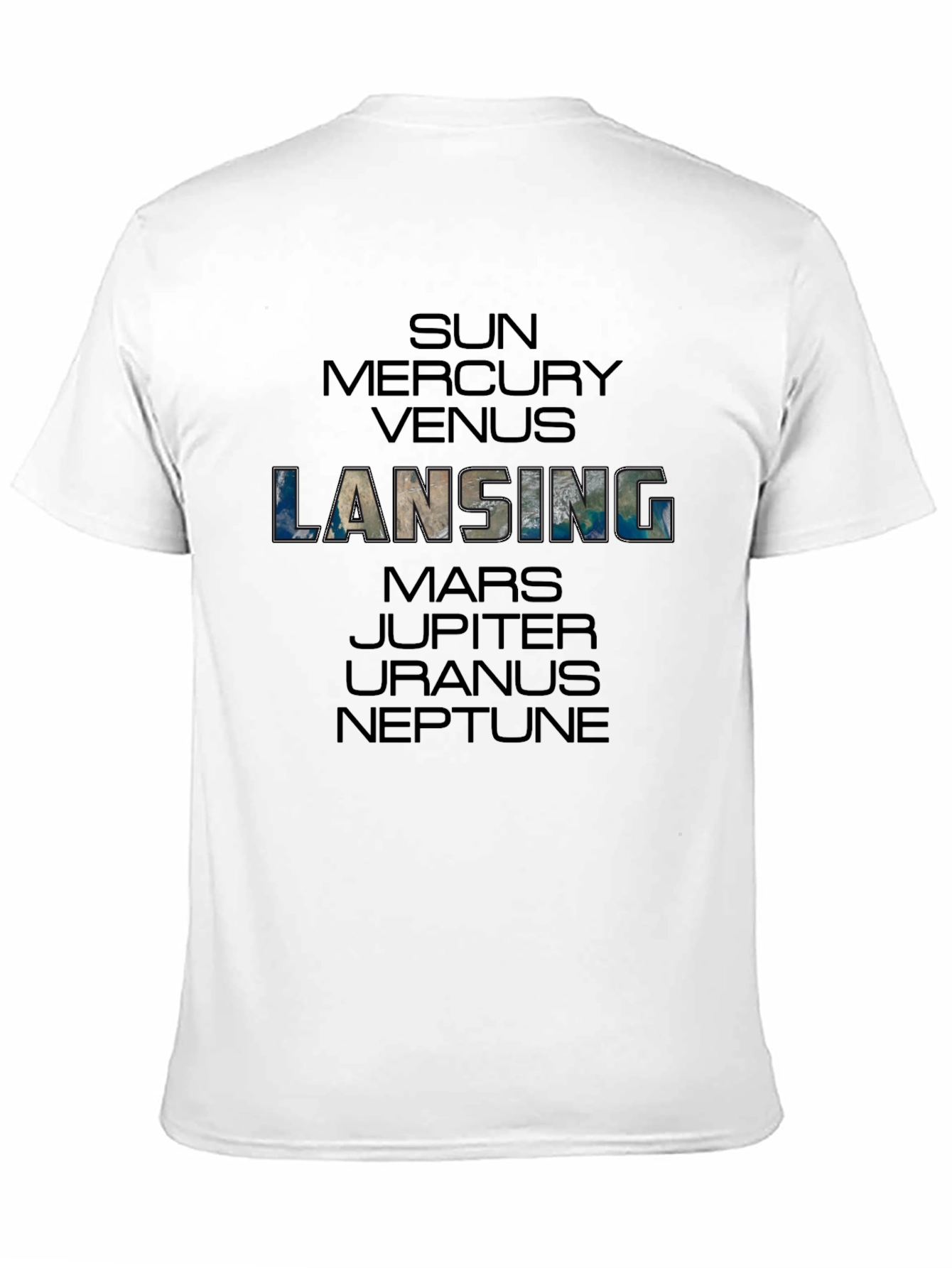 Lansing Planets Graphic Black T-Shirt