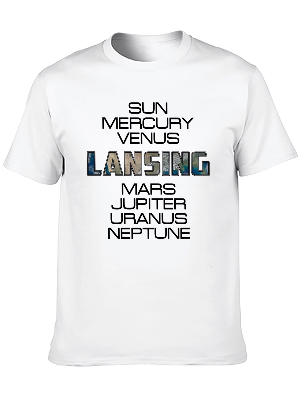 Lansing Planets Graphic Black T-Shirt