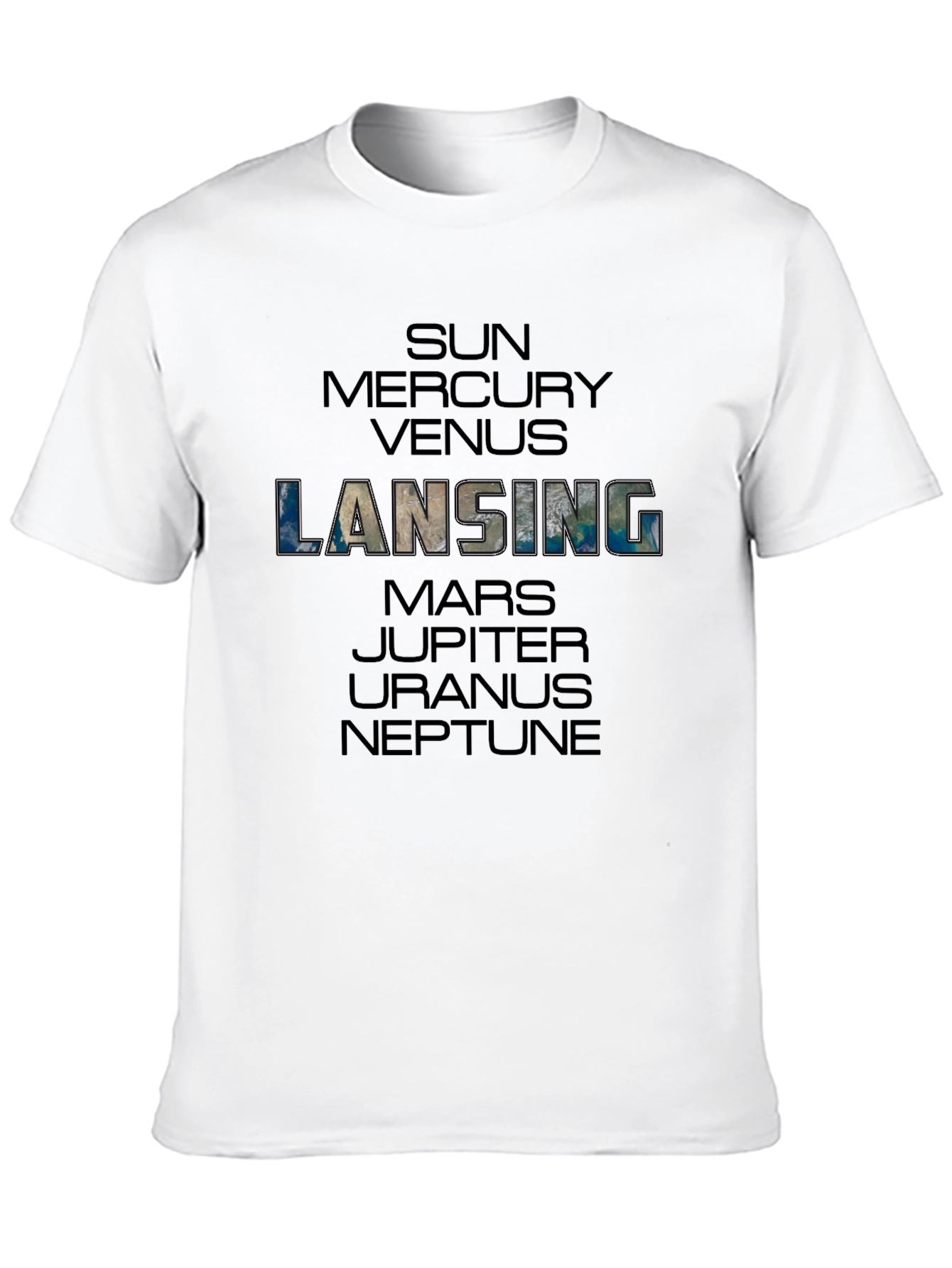 Lansing Planets Graphic Black T-Shirt