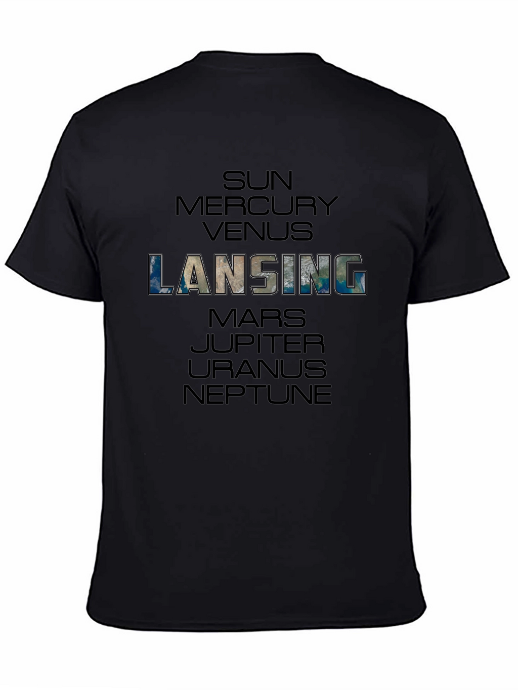 Lansing Planets Graphic Black T-Shirt