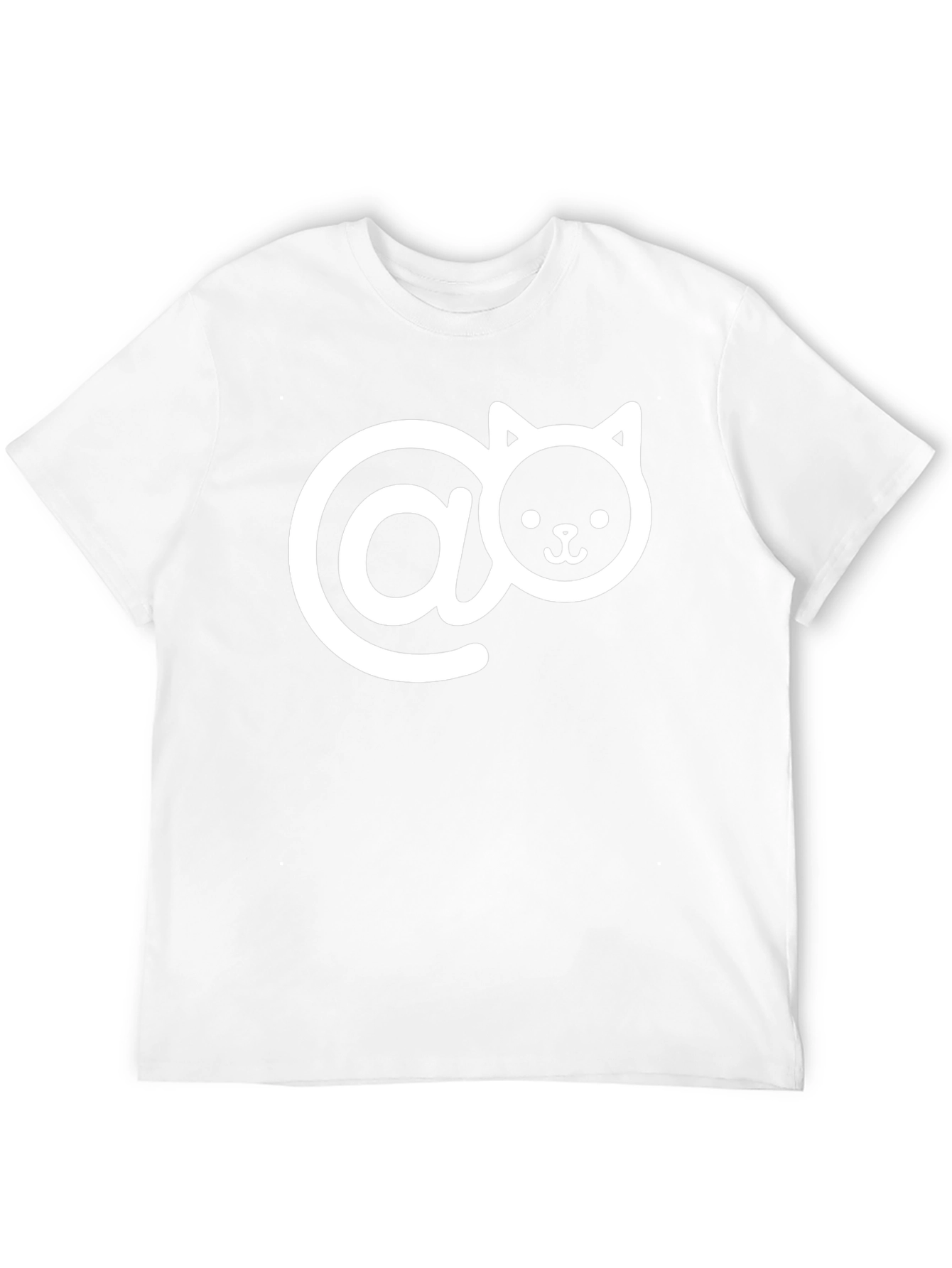 Cute Cat Email Symbol Black T-Shirt