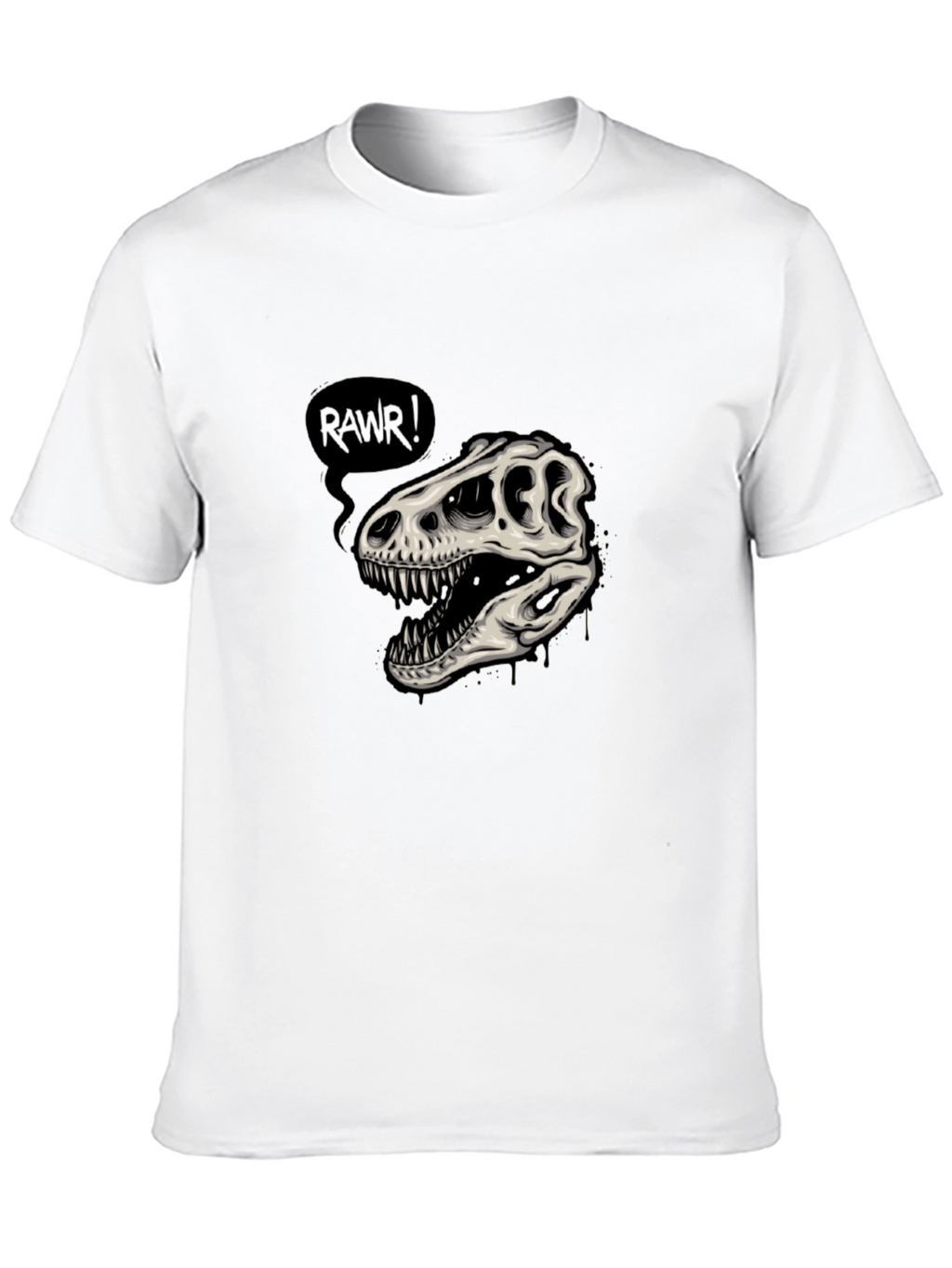 Rawr Dinosaur Skull Graphic T-Shirt