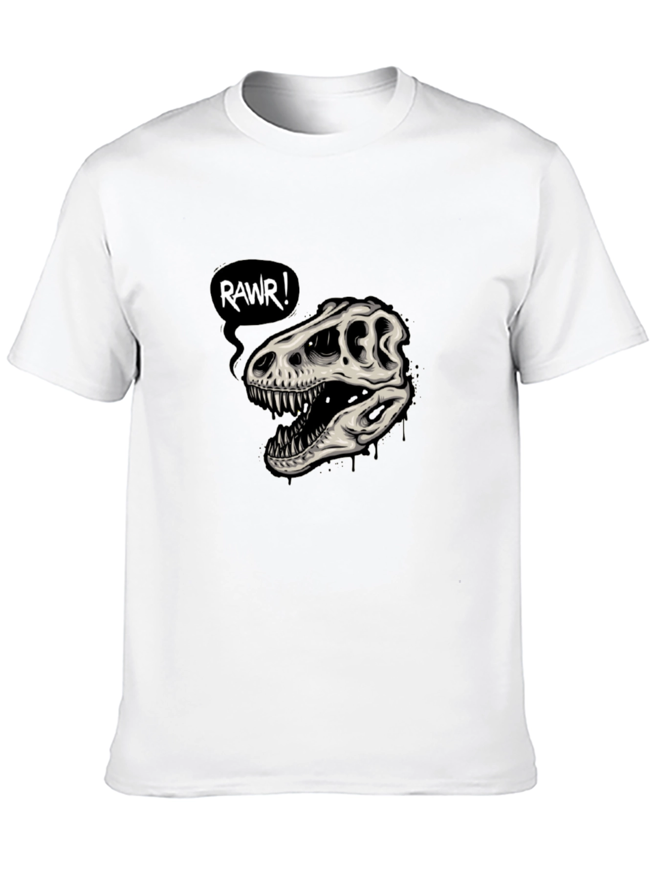 Rawr Dinosaur Skull Graphic T-Shirt