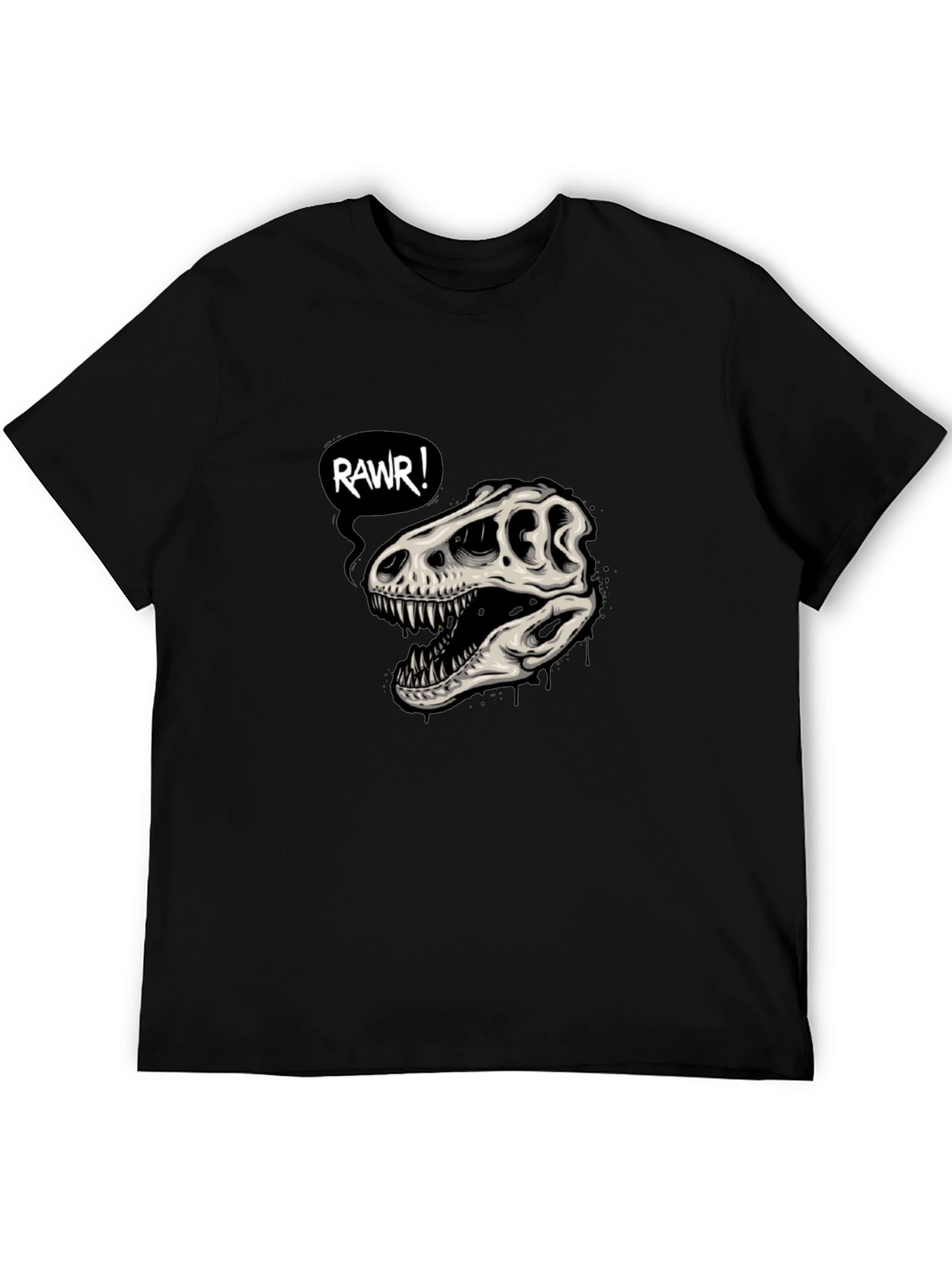 Rawr Dinosaur Skull Graphic T-Shirt