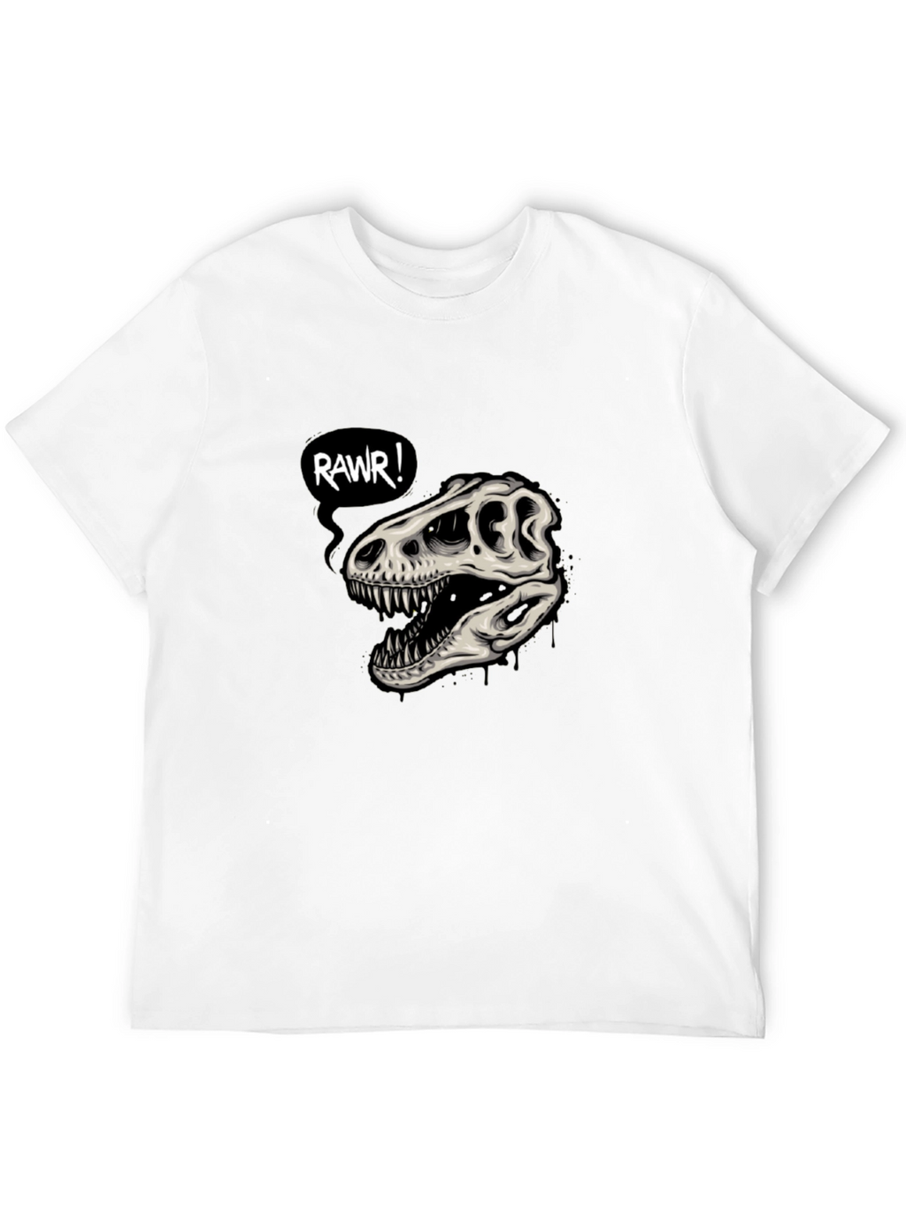 Rawr Dinosaur Skull Graphic T-Shirt