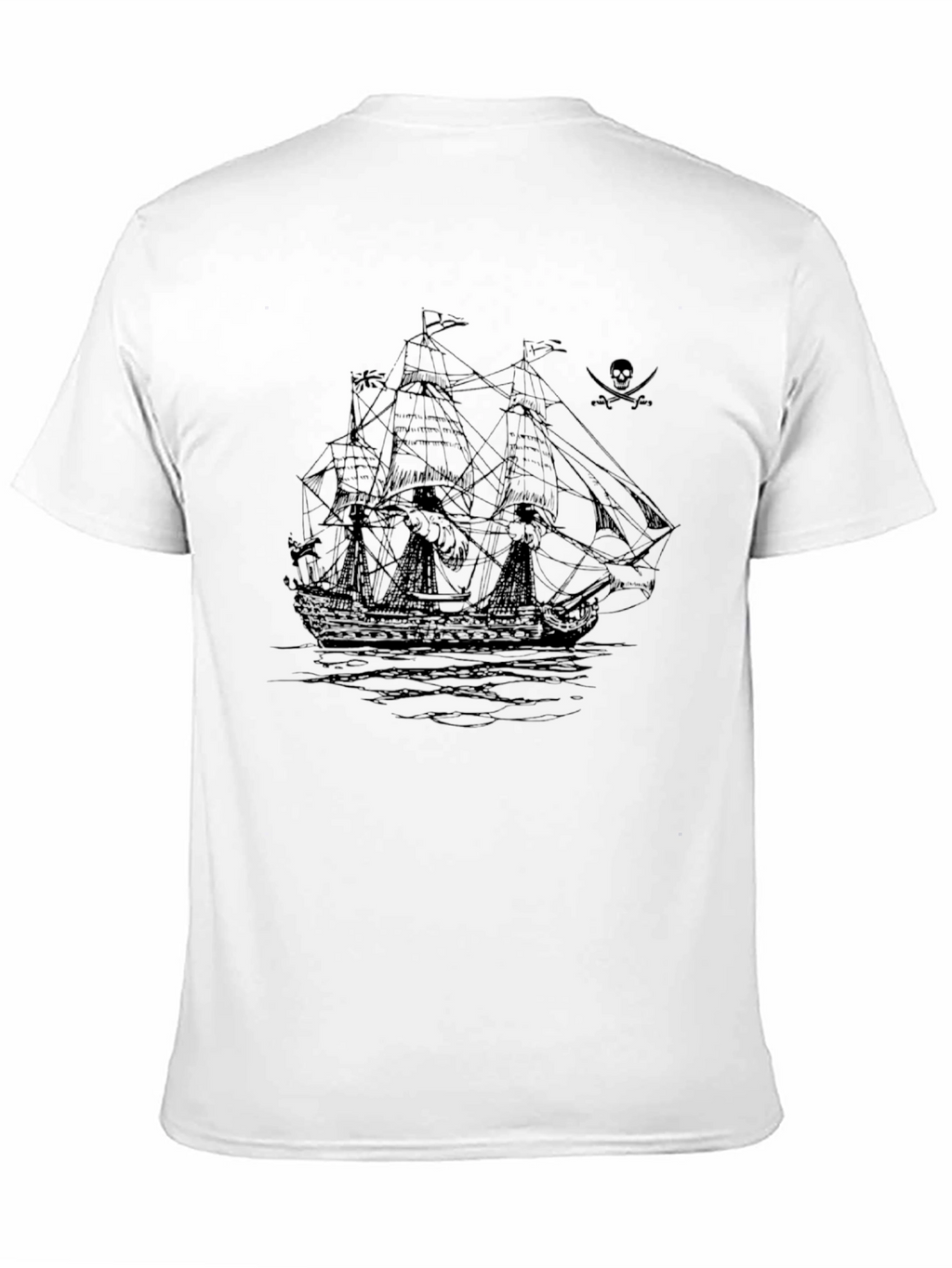 Pirate Ship Graphic Black T-Shirt