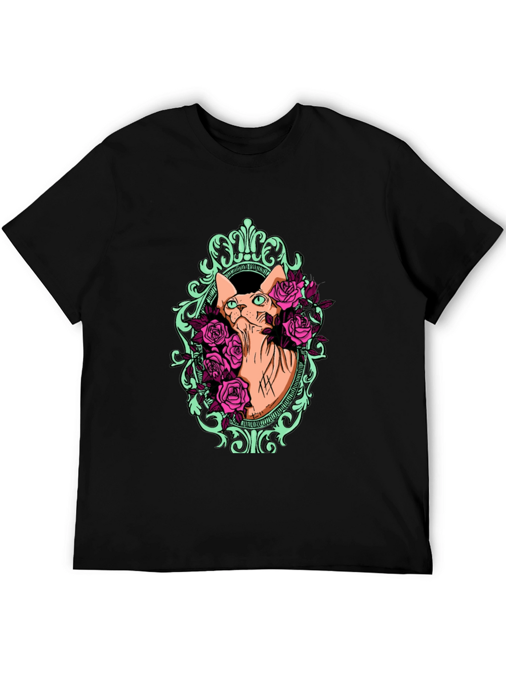 Sphynx Cat & Rose T-Shirt