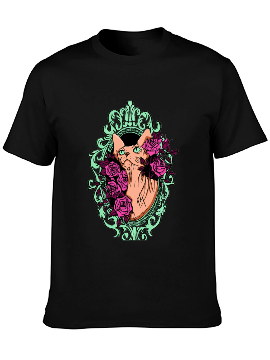Sphynx Cat & Rose T-Shirt