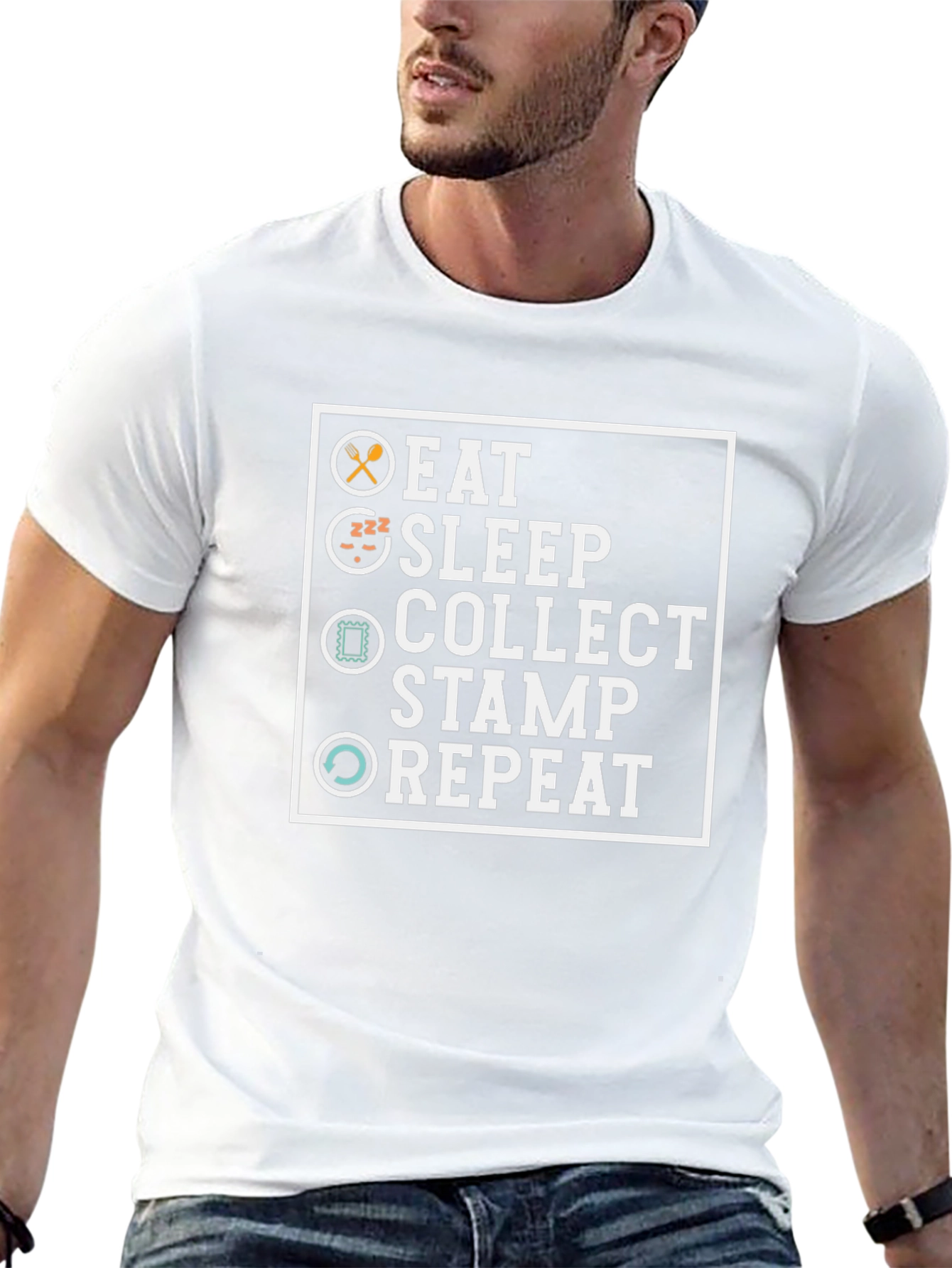 Eat Sleep Collect Stamp Repeat T-Shirt