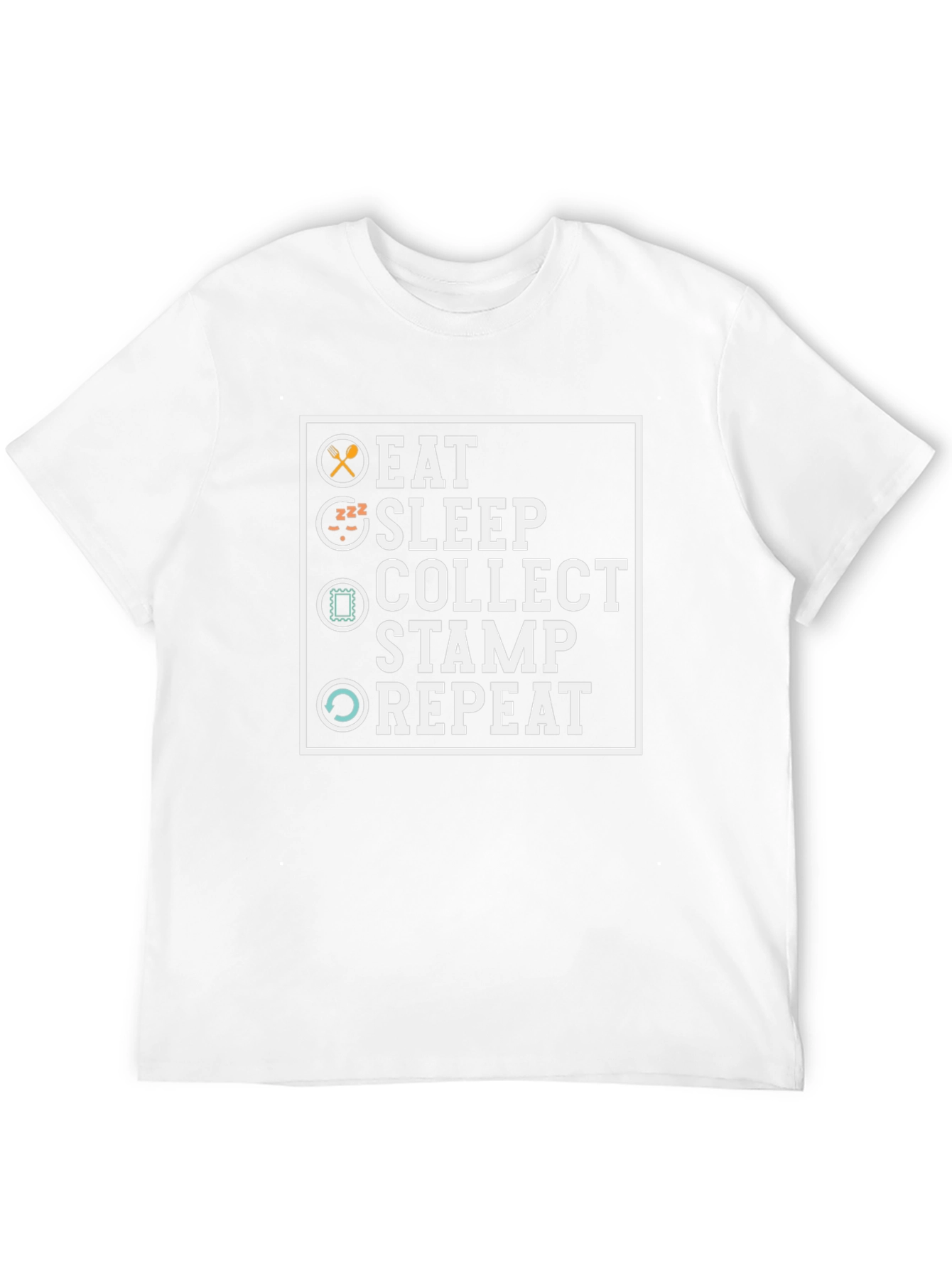 Eat Sleep Collect Stamp Repeat T-Shirt