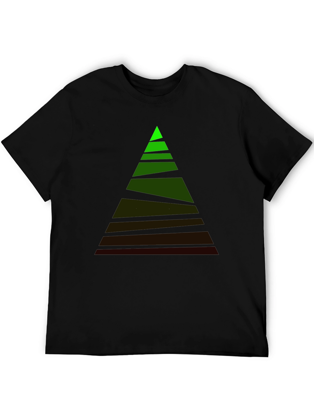 Mens Black Tee with Geometric Triangle Design