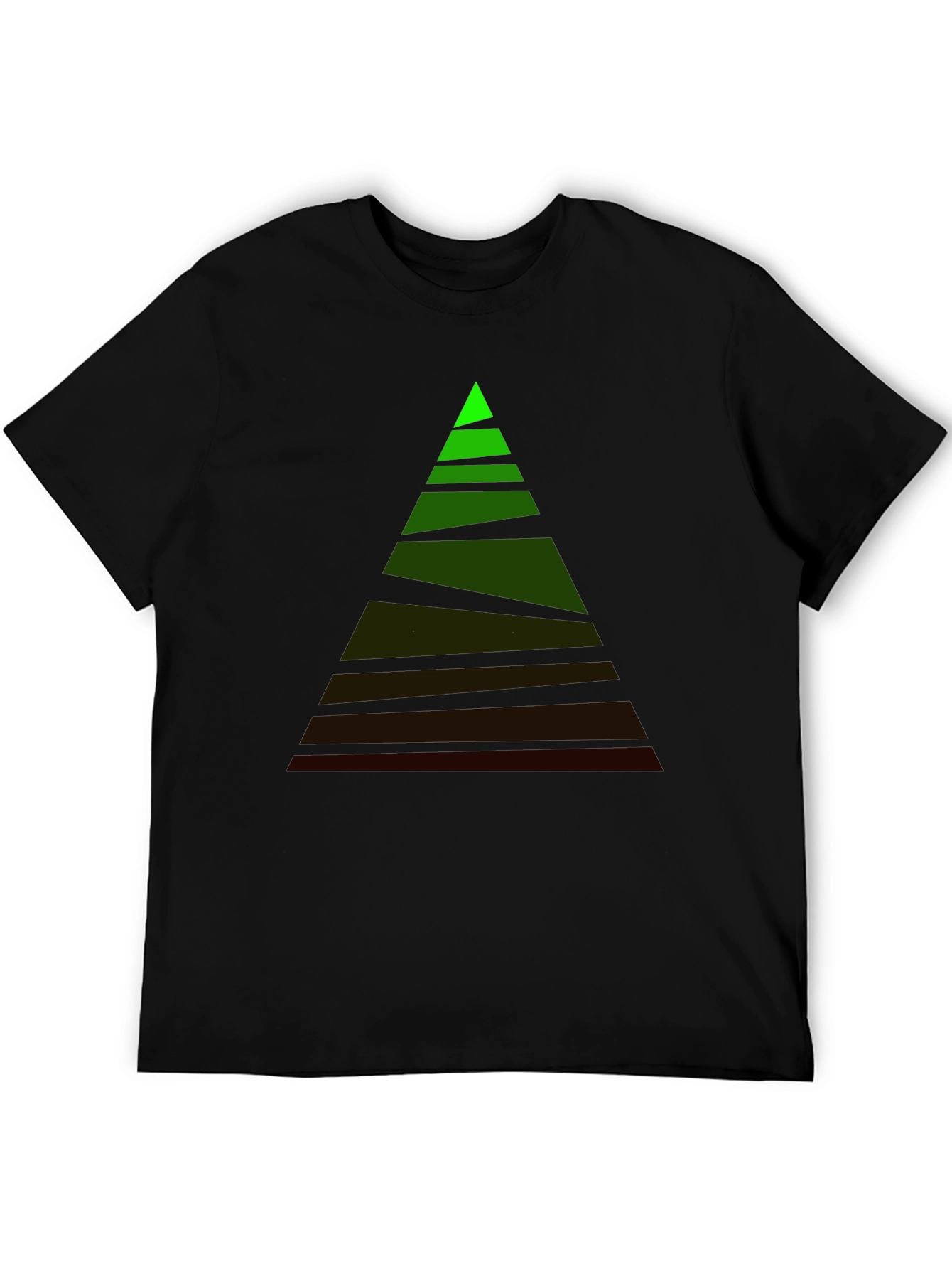 Mens Black Tee with Geometric Triangle Design