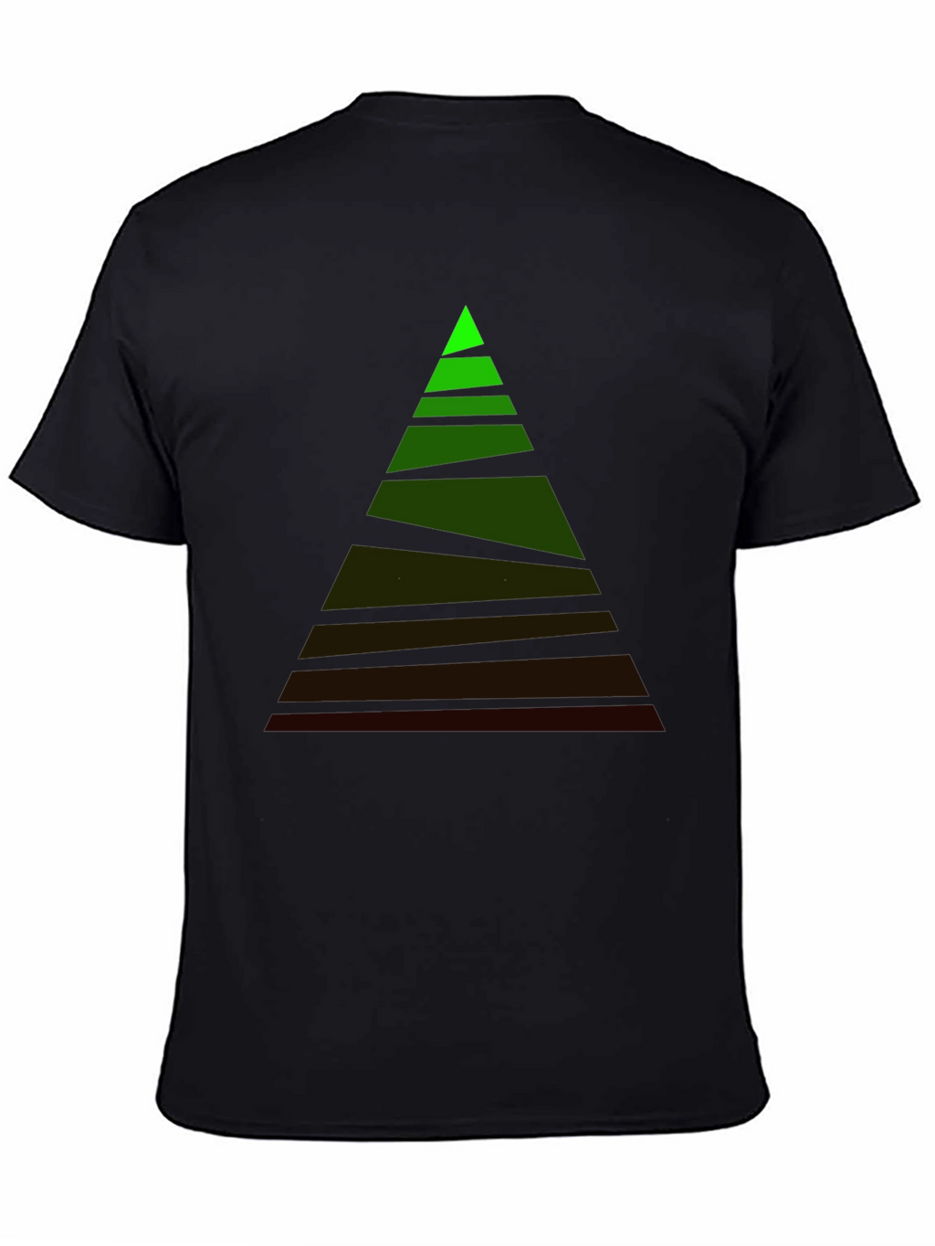 Mens Black Tee with Geometric Triangle Design