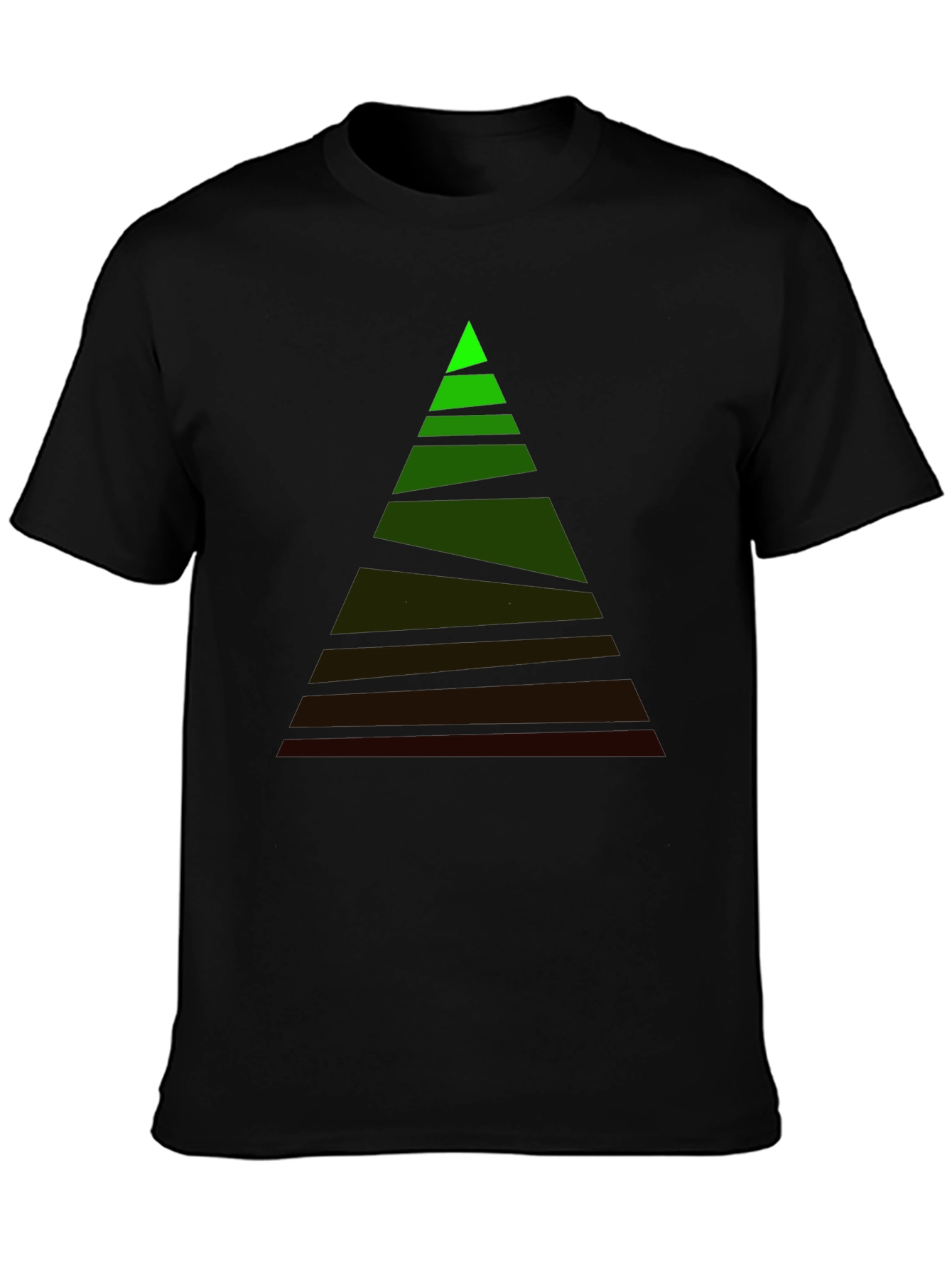 Mens Black Tee with Geometric Triangle Design