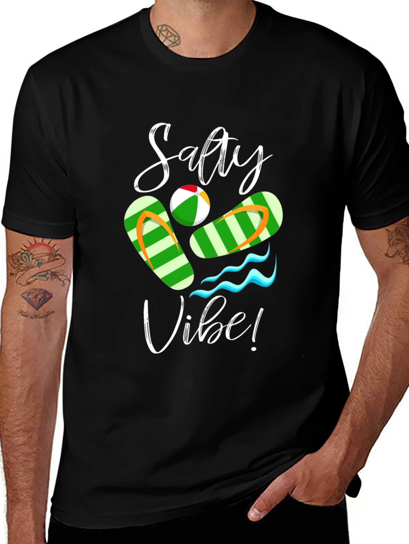Salty Vibe Black Graphic Tee