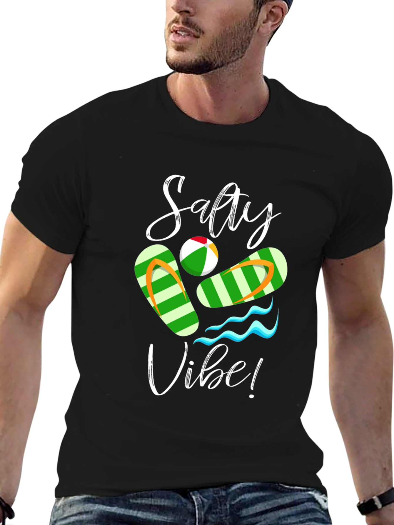 Salty Vibe Black Graphic Tee