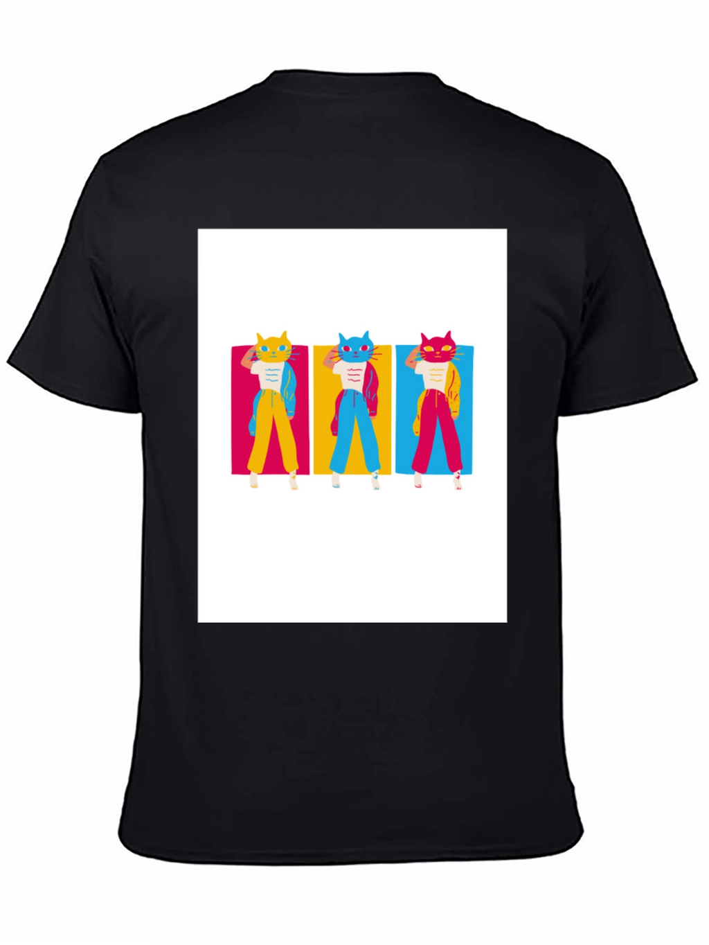 Retro Cat Trio T-Shirt - Cool Graphic Tee