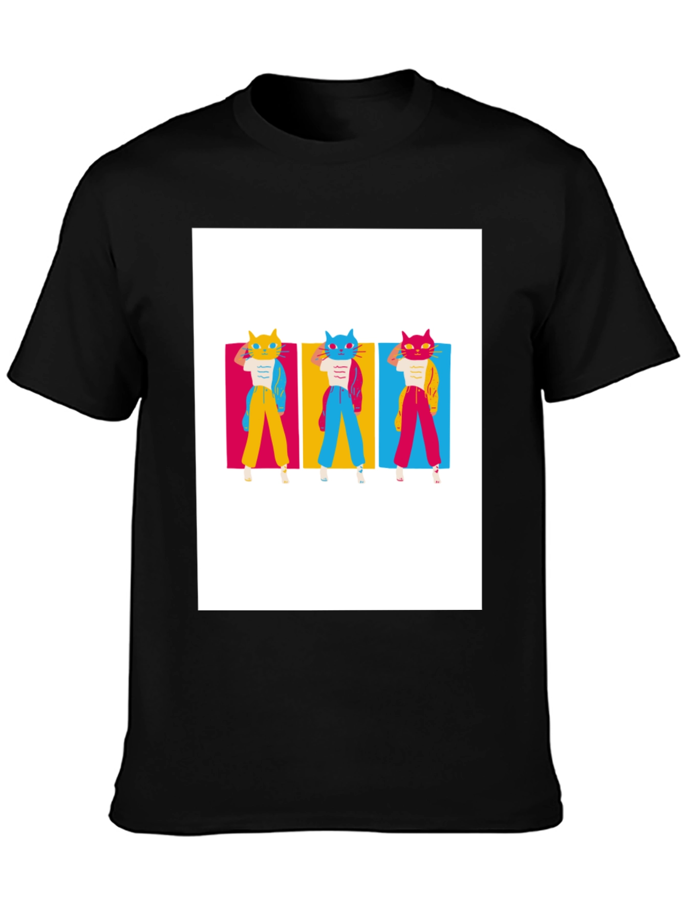 Retro Cat Trio T-Shirt - Cool Graphic Tee