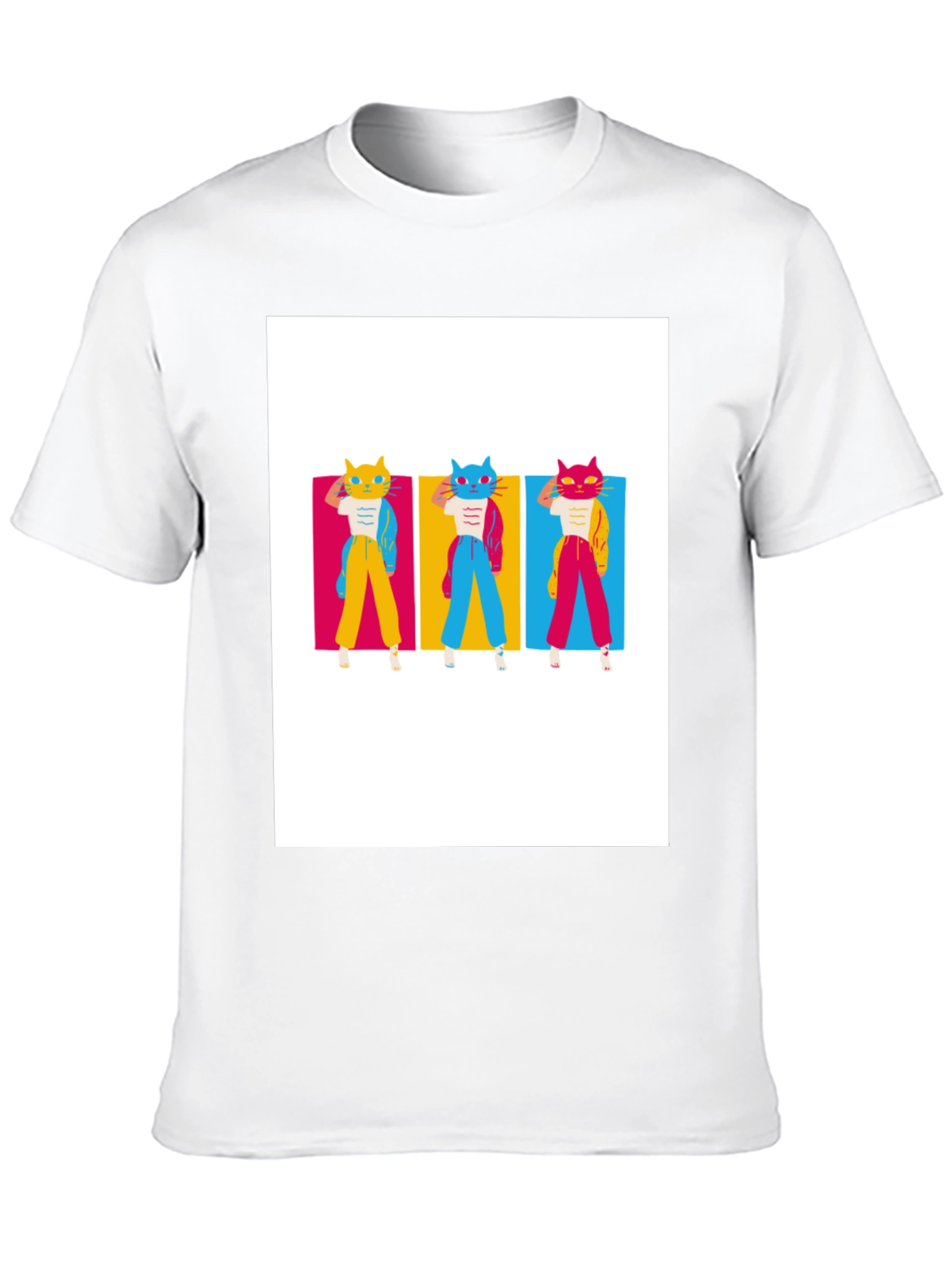 Retro Cat Trio T-Shirt - Cool Graphic Tee