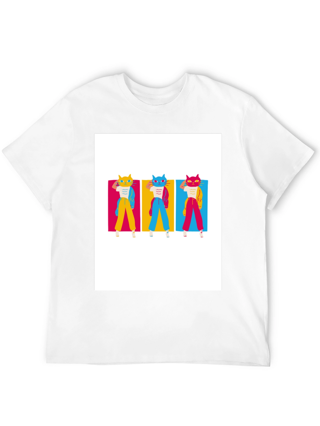 Retro Cat Trio T-Shirt - Cool Graphic Tee