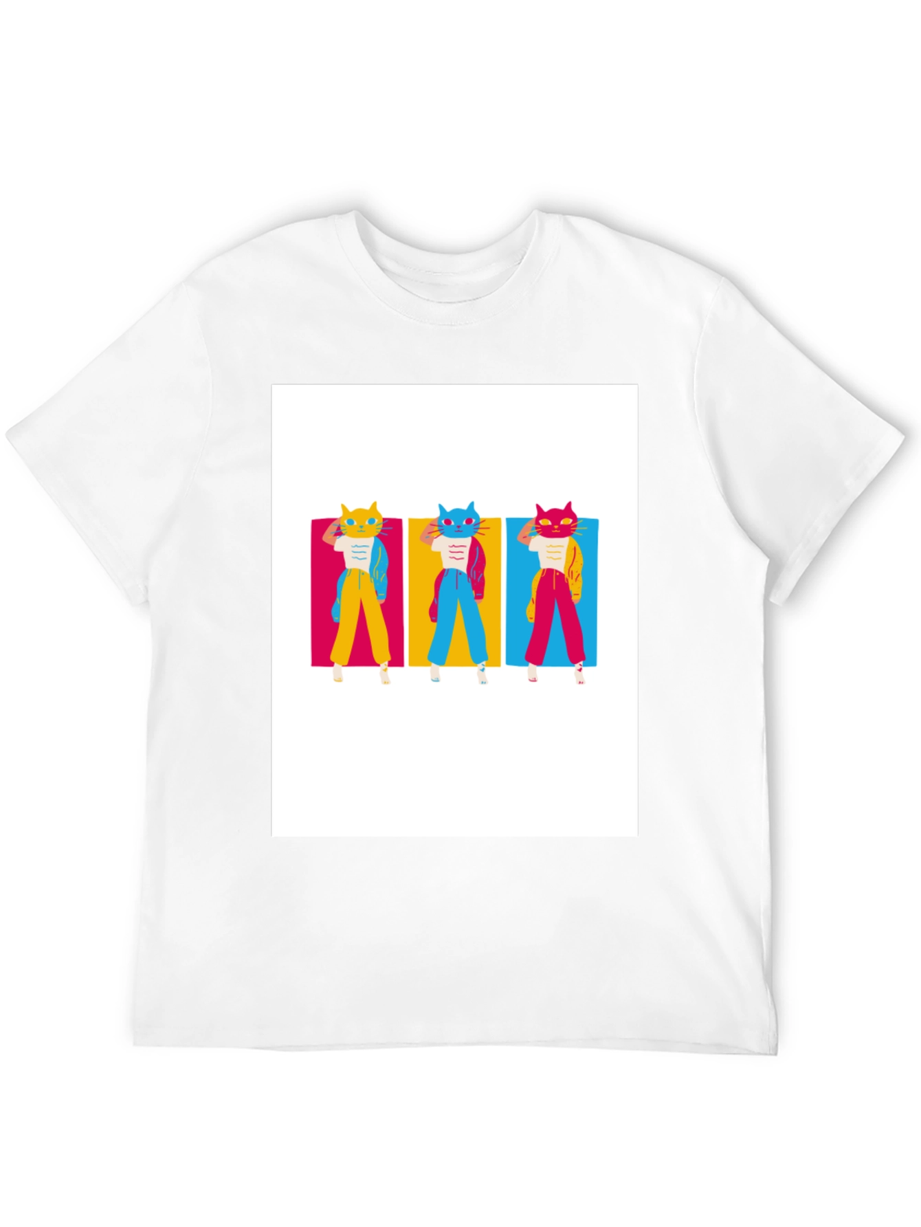 Retro Cat Trio T-Shirt - Cool Graphic Tee