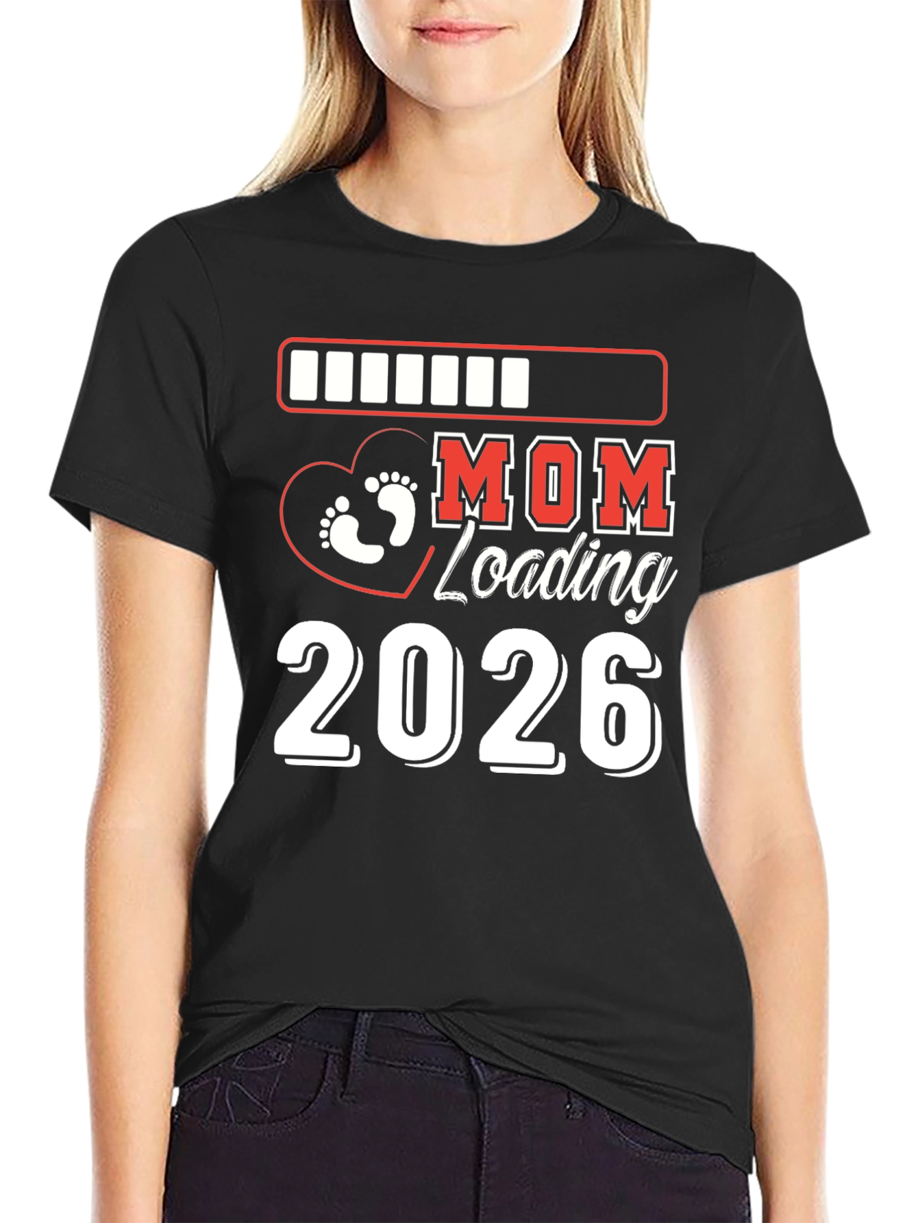 Mom Loading 2026 T-Shirt Pregnancy Announcement