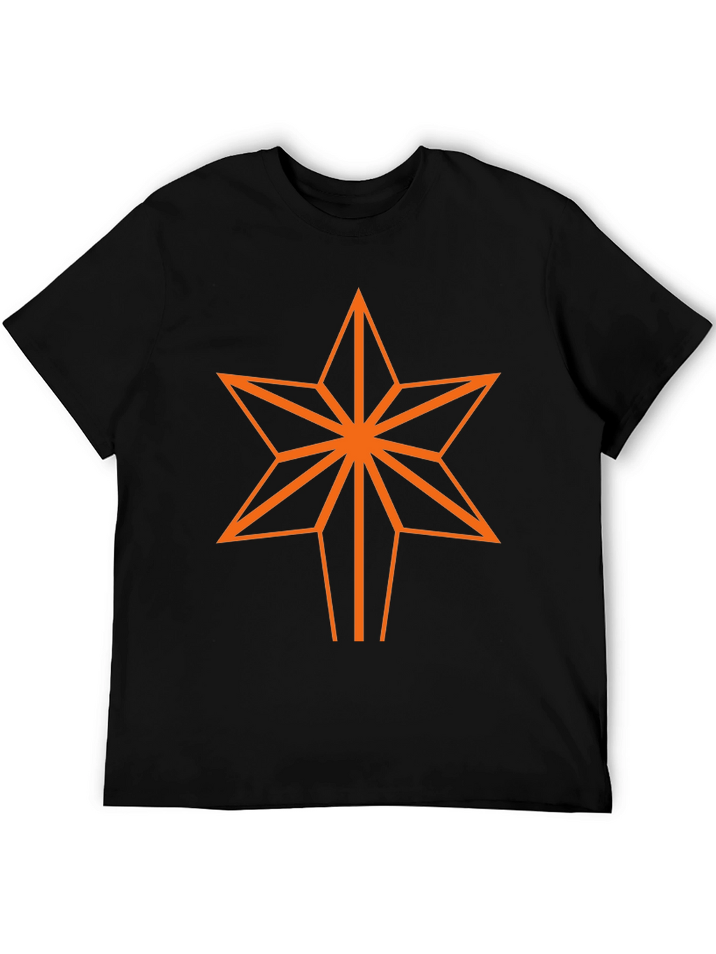 Geometric Star Graphic Tee - Black