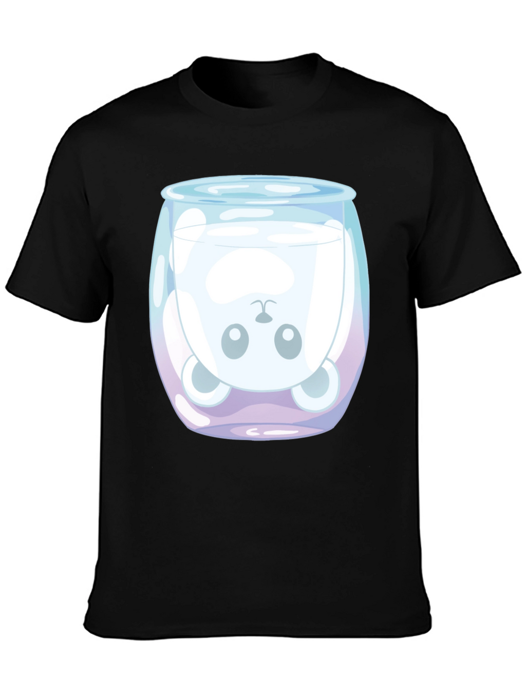 Cute Bear in Milk Glass Graphic T-Shirt