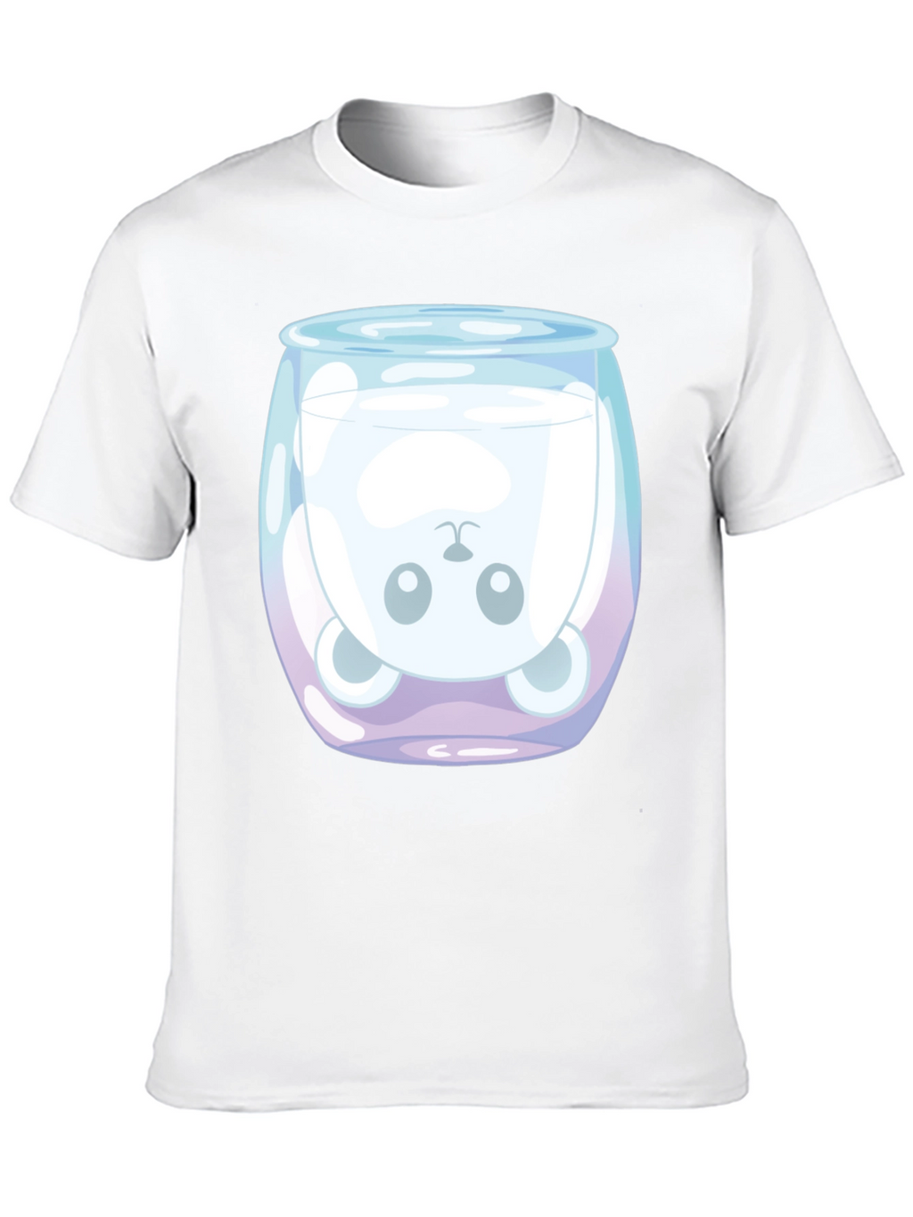 Cute Bear in Milk Glass Graphic T-Shirt